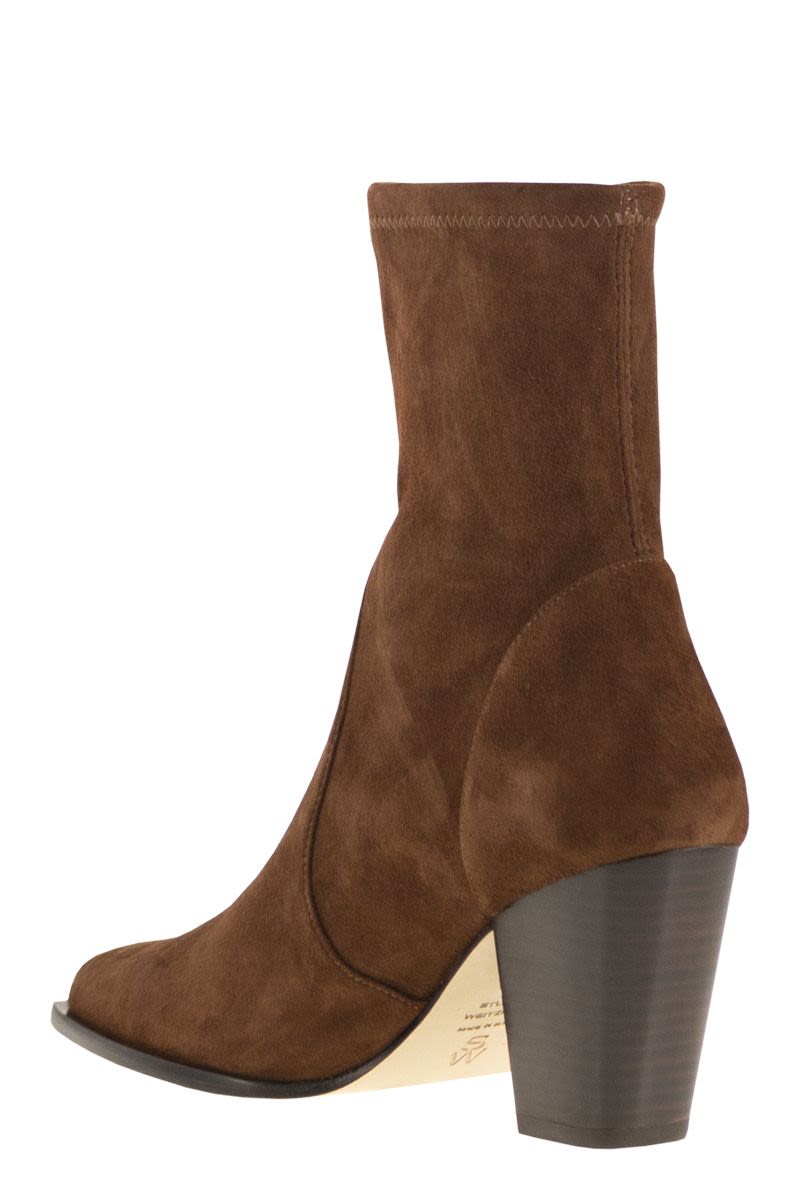 STUART WEITZMAN Jolene Mini Suede Ankle Boots - 8.7 cm Cuban Heel
