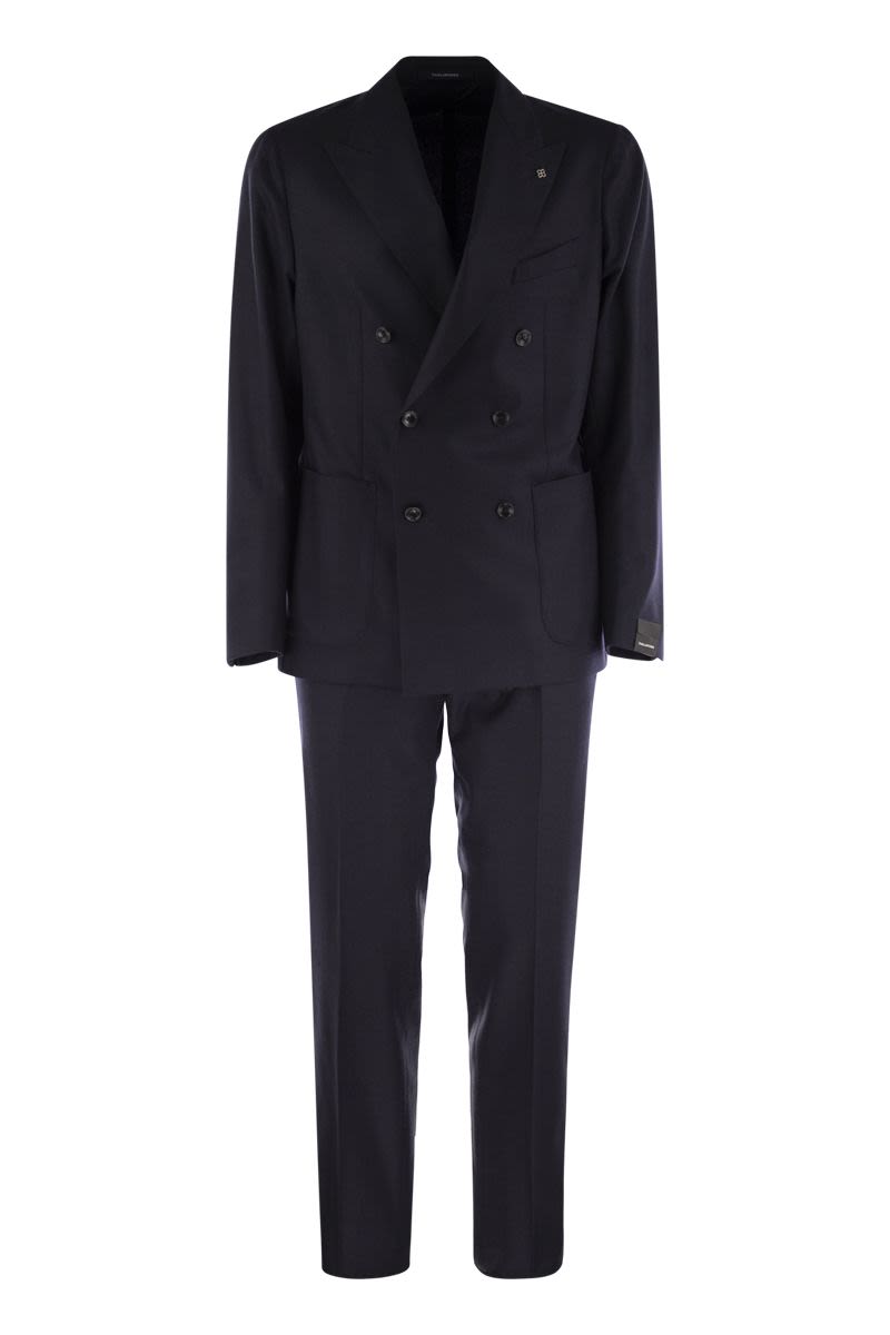 TAGLIATORE Double-Breasted Wool and Cashmere Suit