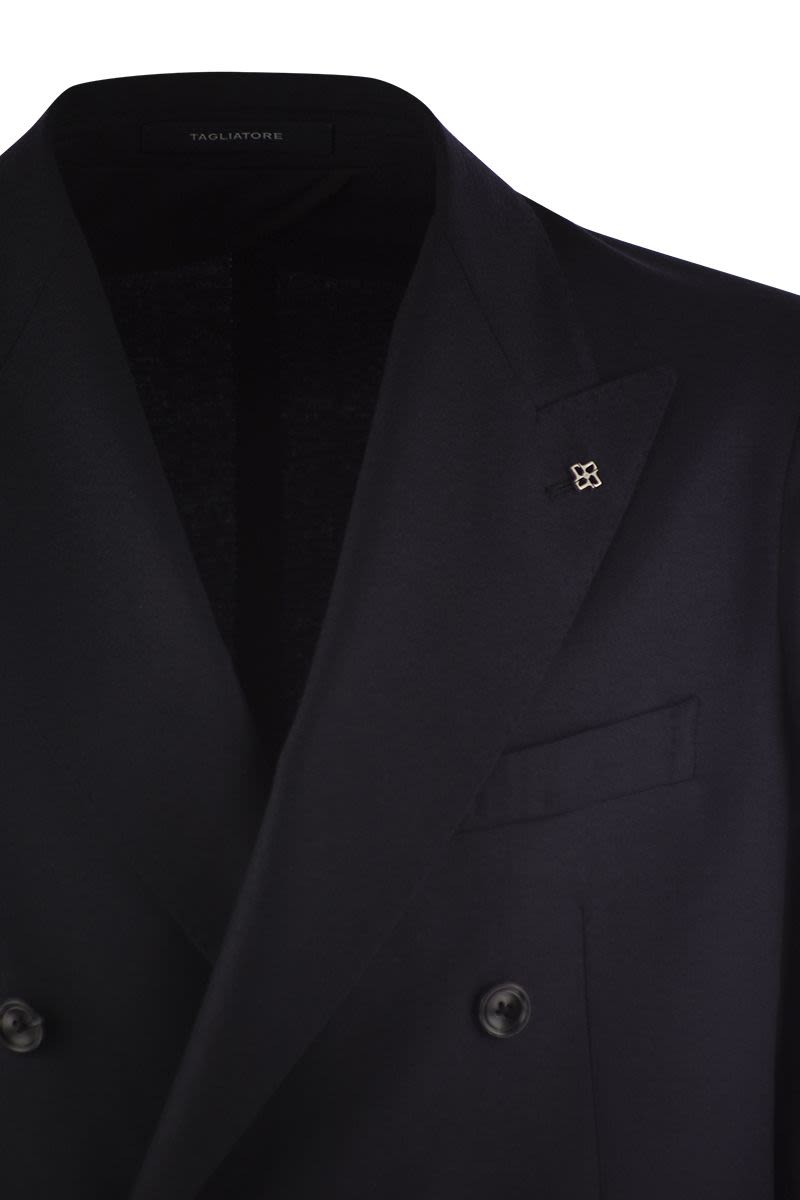 TAGLIATORE Double-Breasted Wool and Cashmere Suit