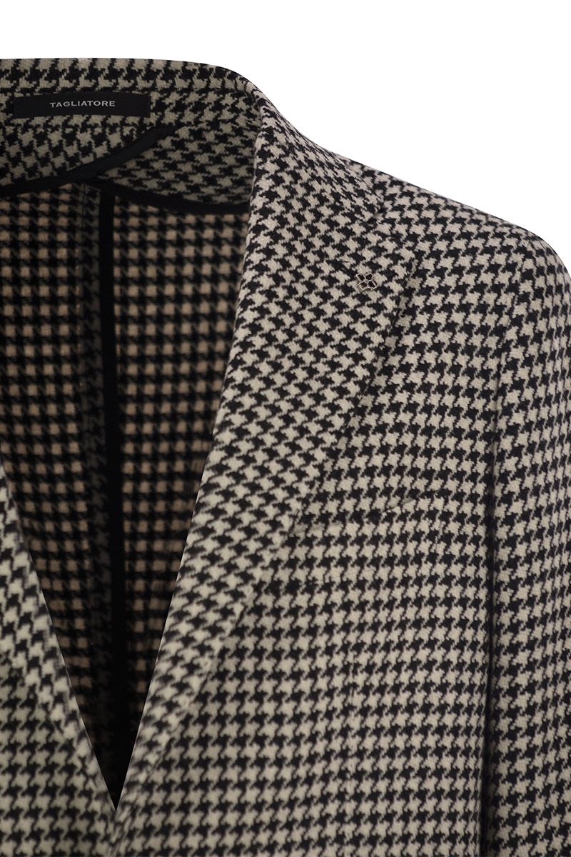 TAGLIATORE Houndstooth Virgin Wool Blend Jacket - Regular Fit