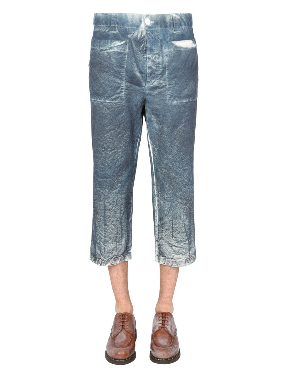 SUNNEI Straight Trousers with Front Button Closure