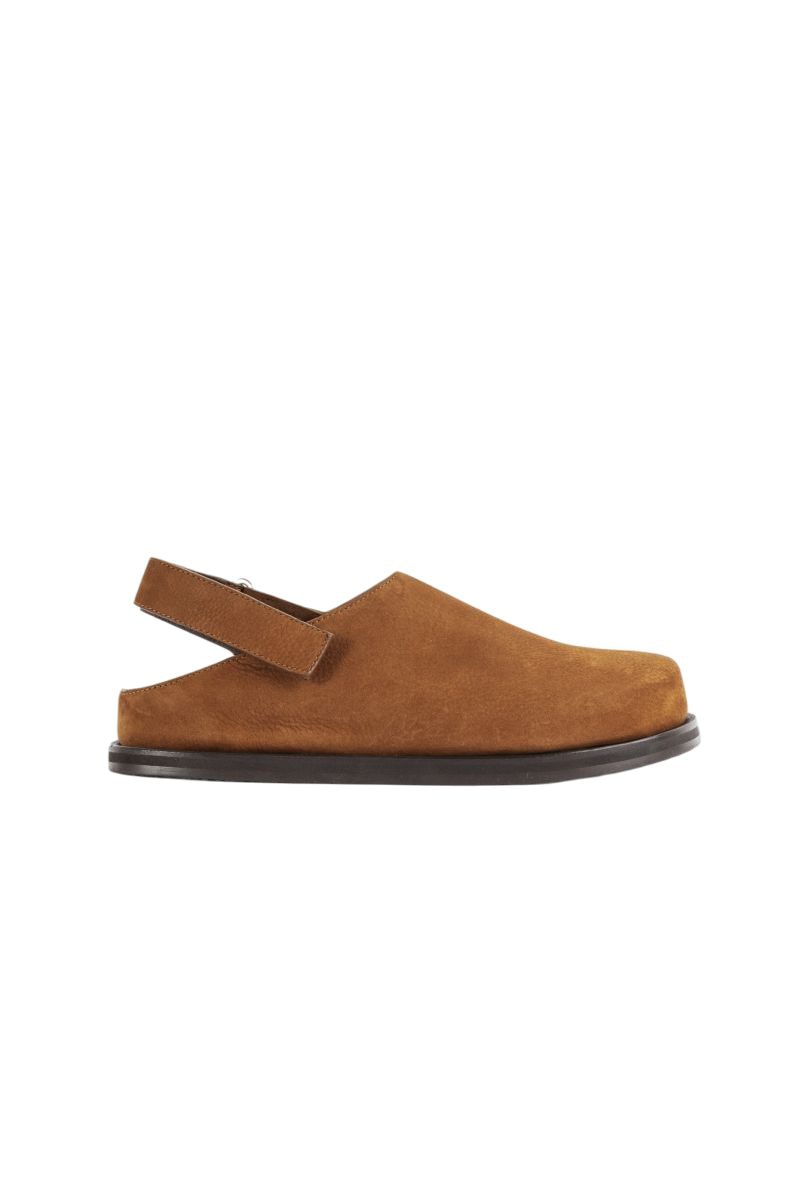 STUDIO NICHOLSON Suede Flat with Back Straps for Men