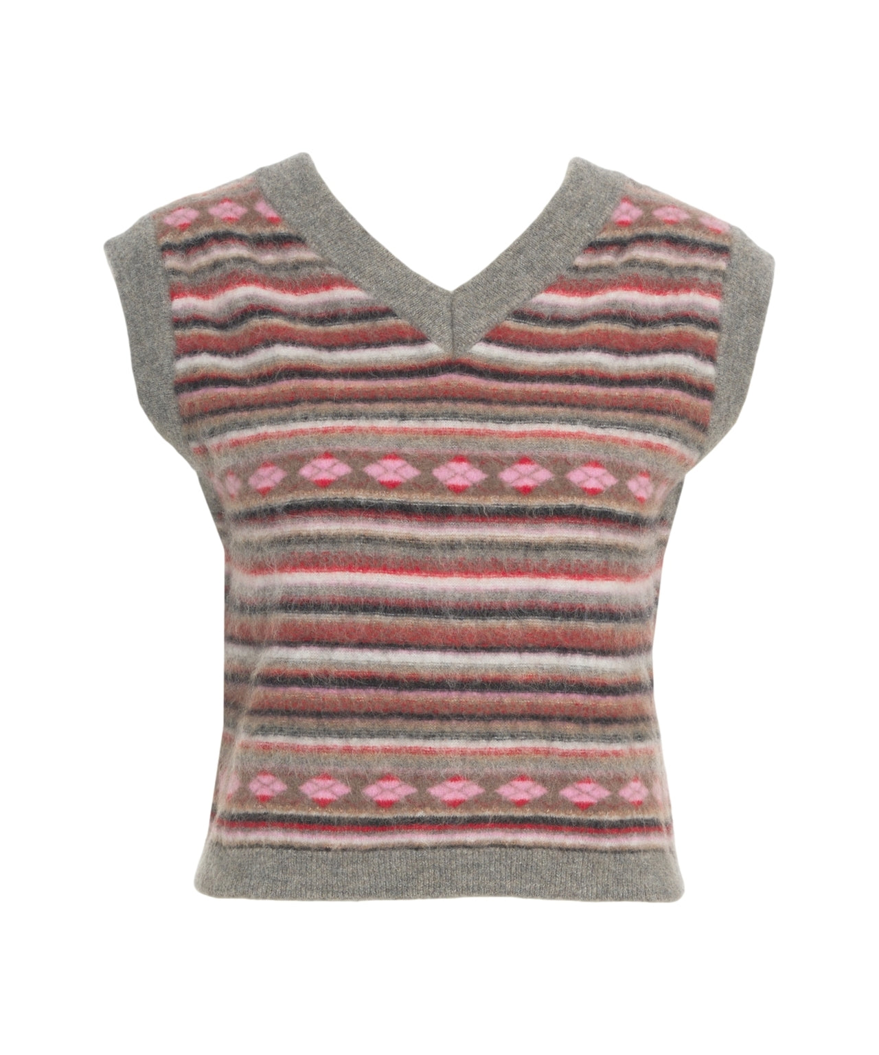 SOLOTRE Knit Gilet with Captivating Pattern - Women's
