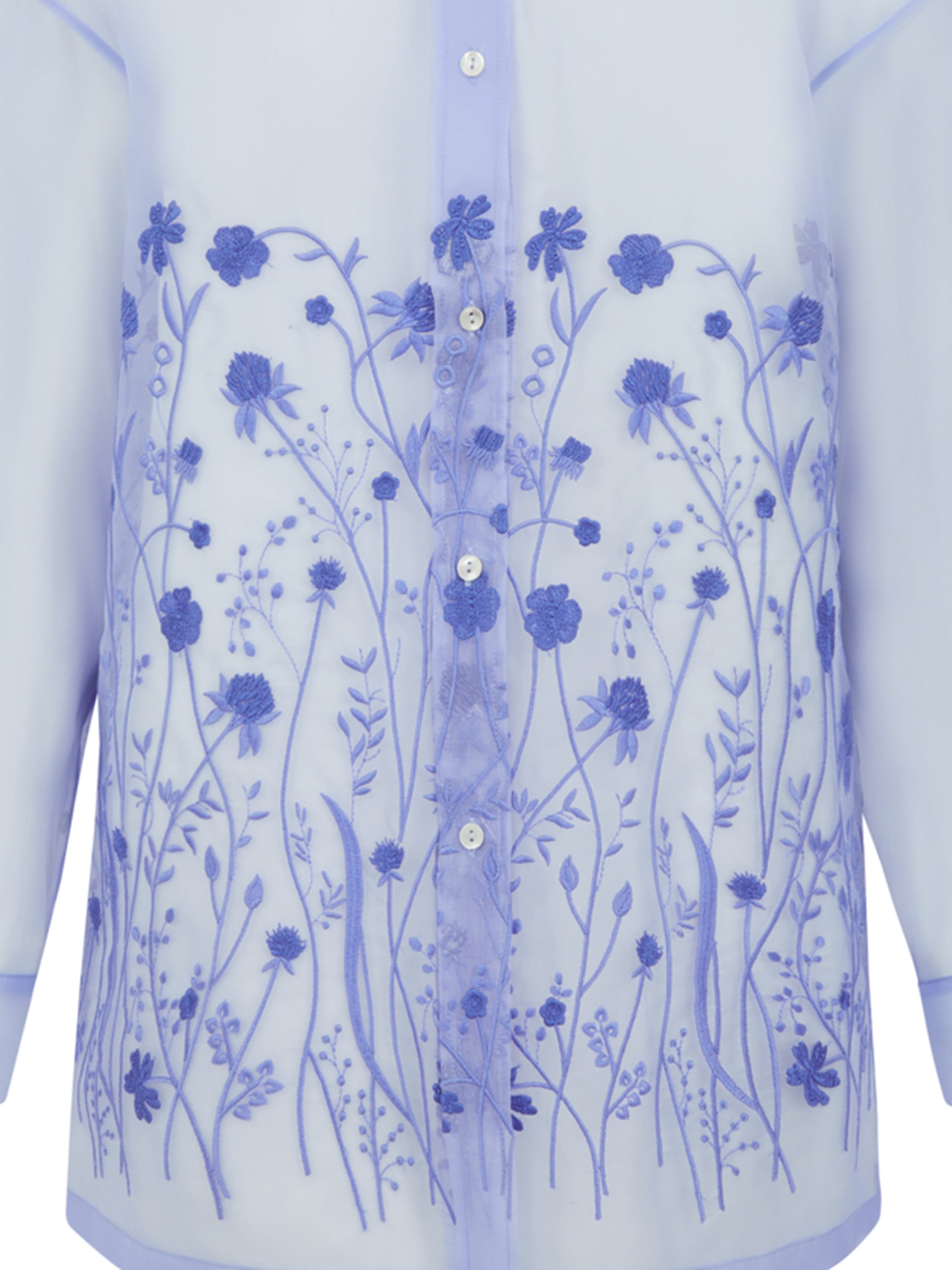 PAROSH Floral Print Silk Shirt for Her - SS25 Collection