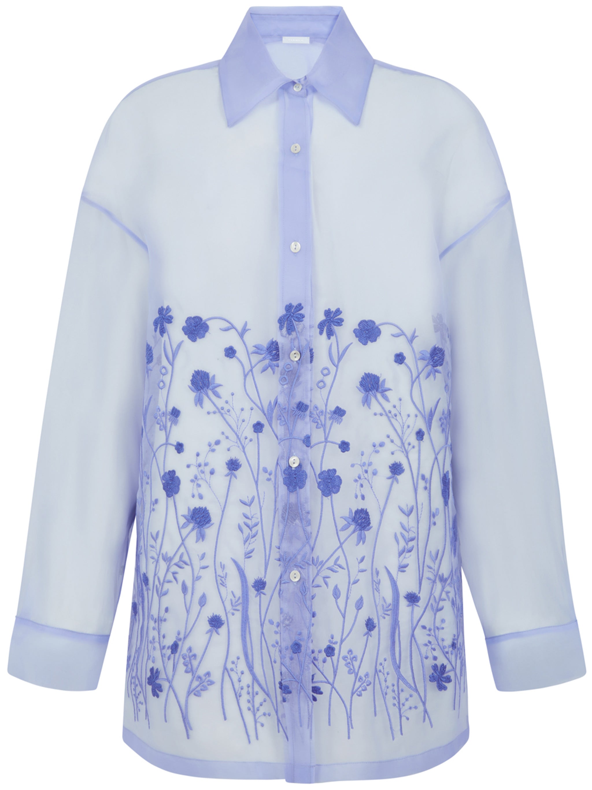 PAROSH Floral Print Silk Shirt for Her - SS25 Collection