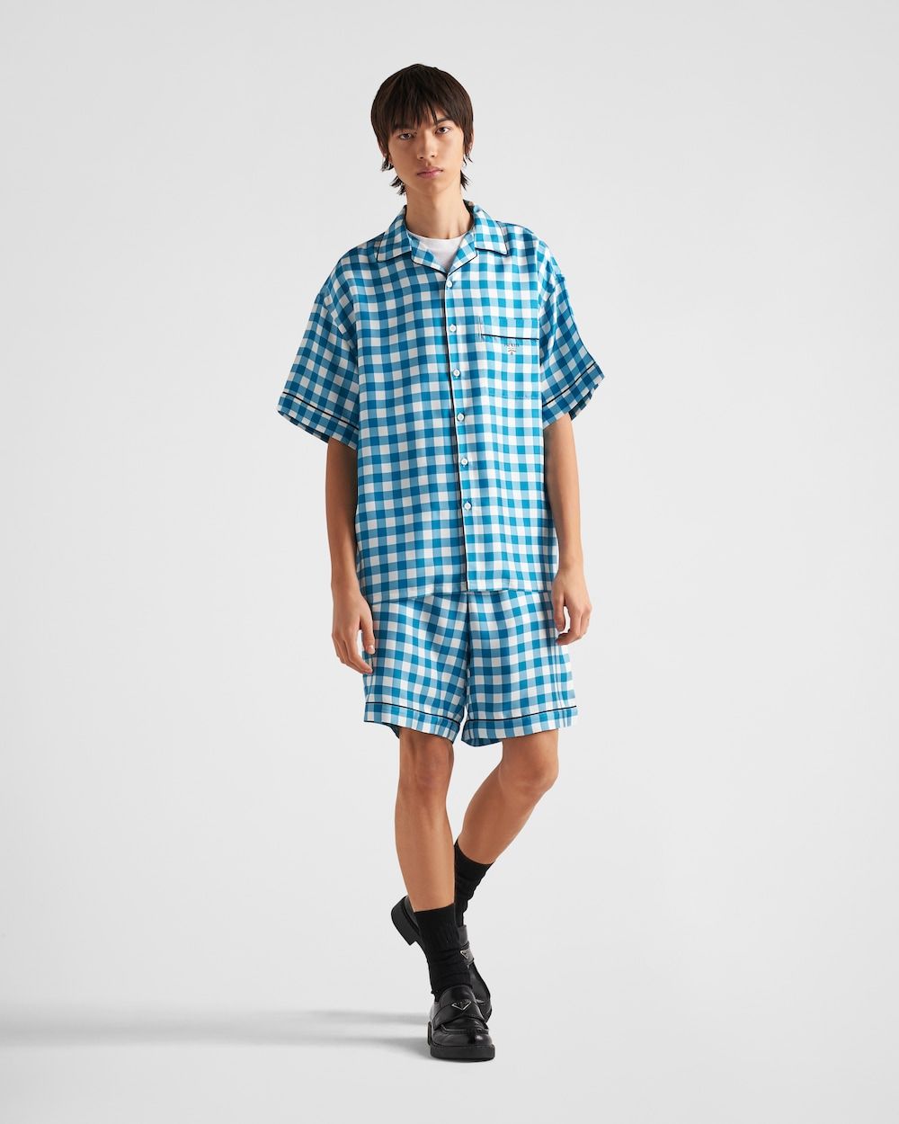 PRADA Mini Twill Vichy Trousers