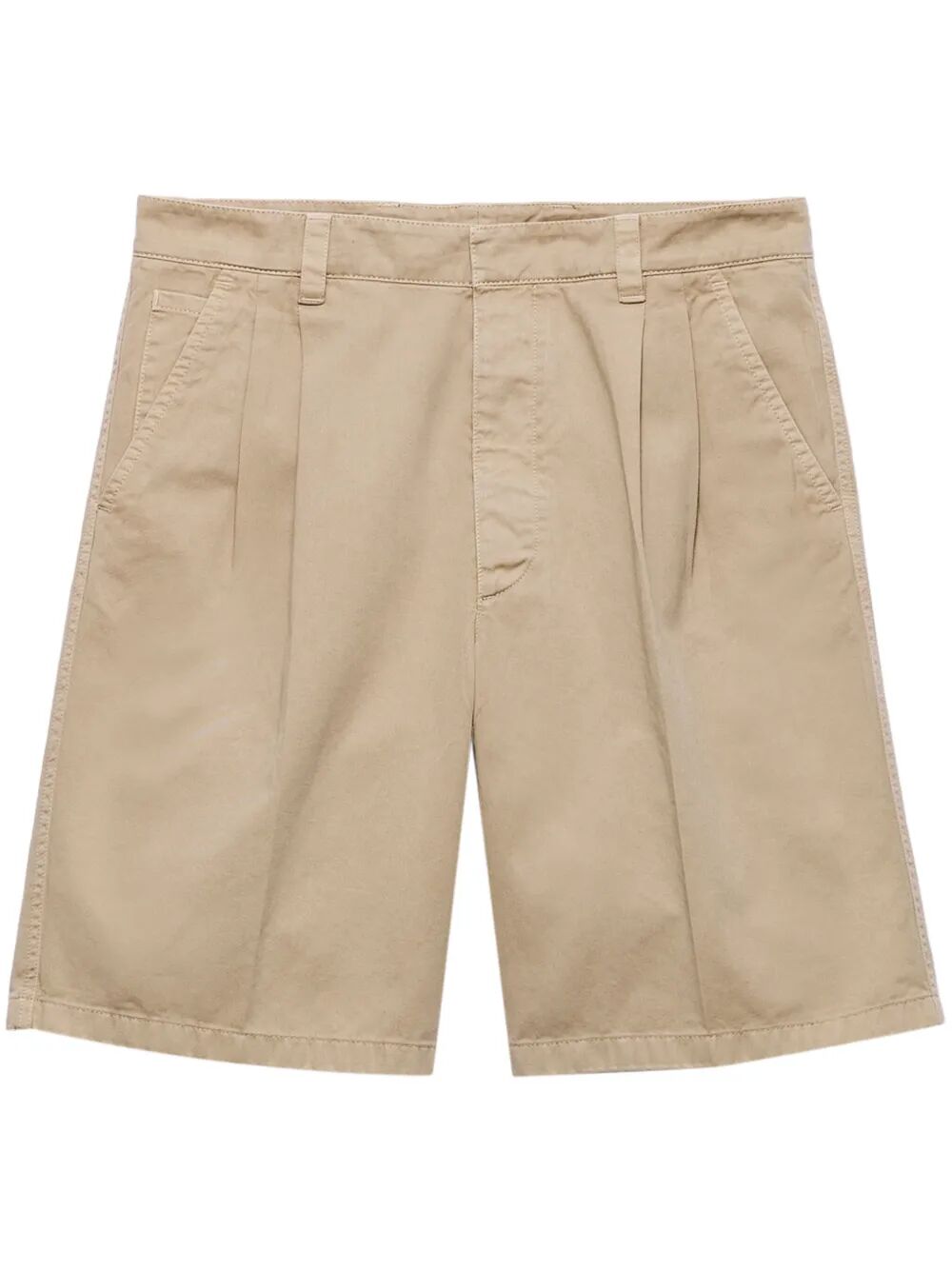 PRADA Vintage-Effect Cotton Bermudas for Men - Relaxed Fit