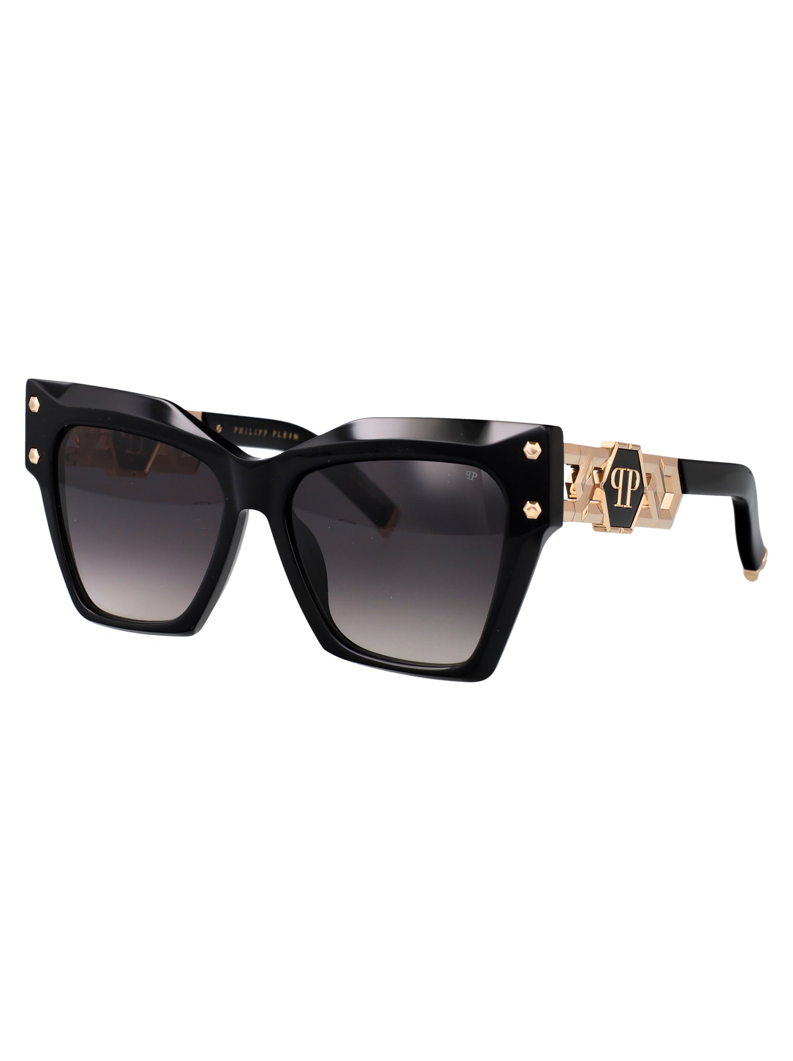 PHILIPP PLEIN Glossy Titanium Sunglasses for Women