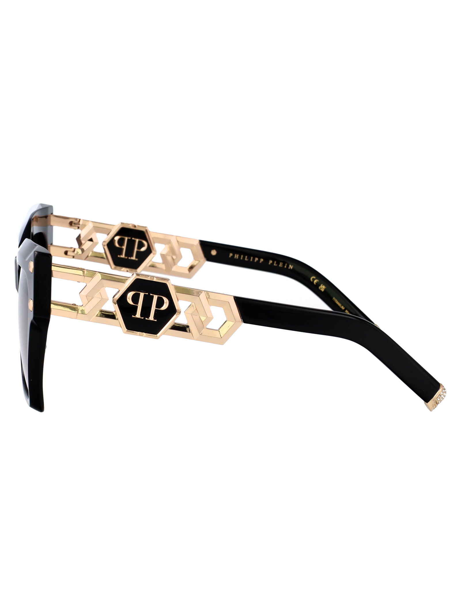 PHILIPP PLEIN Glossy Titanium Sunglasses for Women