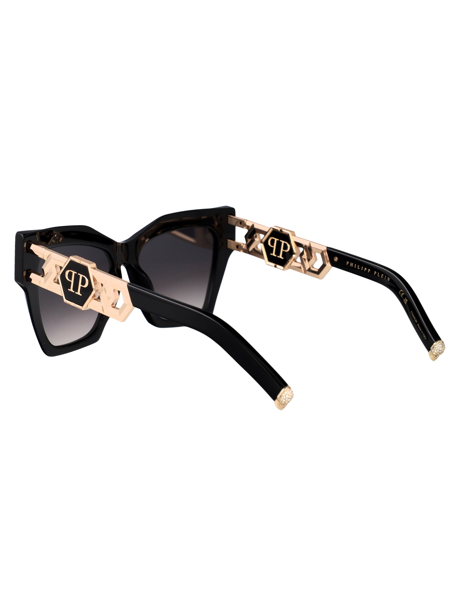 PHILIPP PLEIN Glossy Titanium Sunglasses for Women