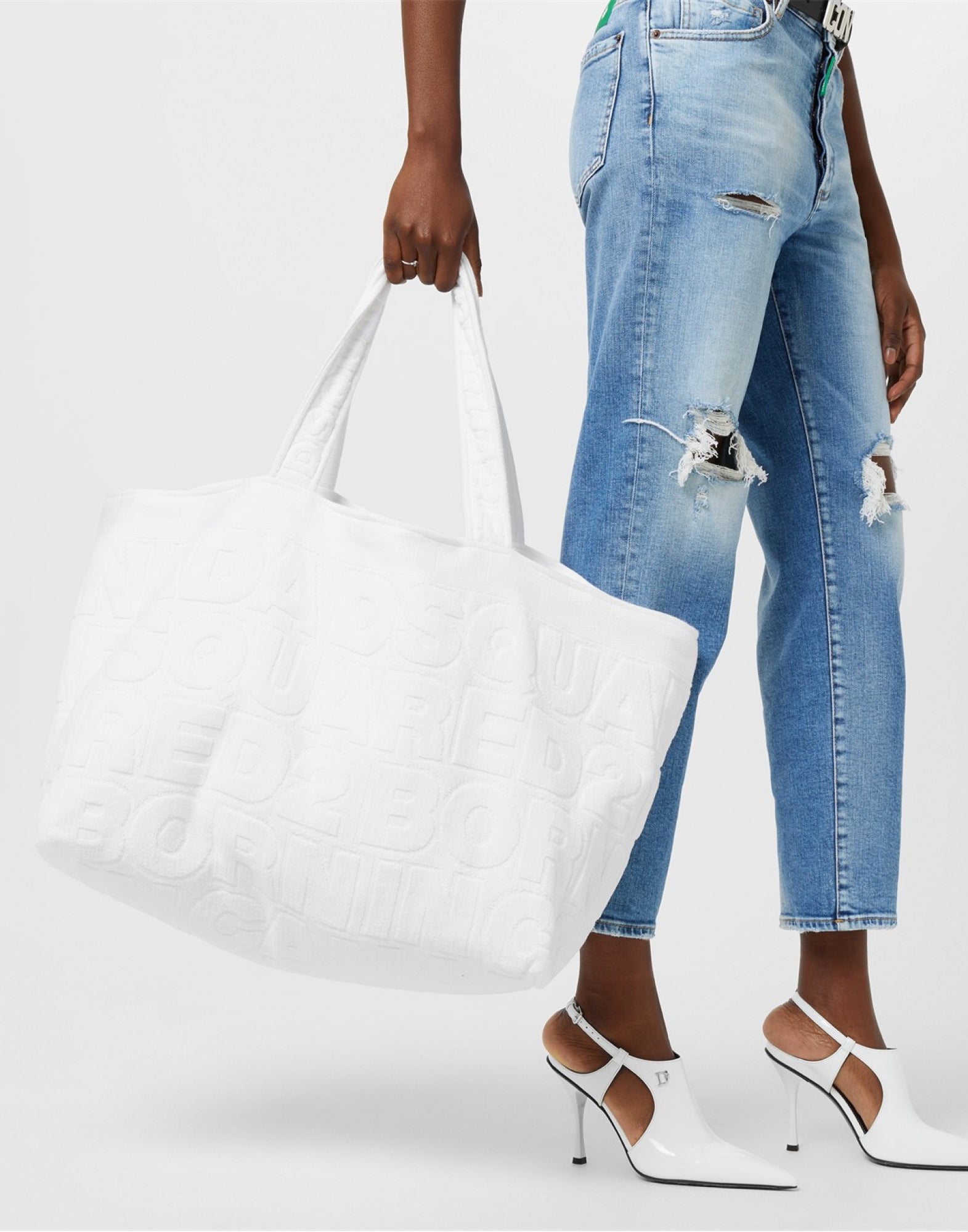 DSQUARED2 Twin Beach Logo Shopping Tote Handbag 69X37X20 CM