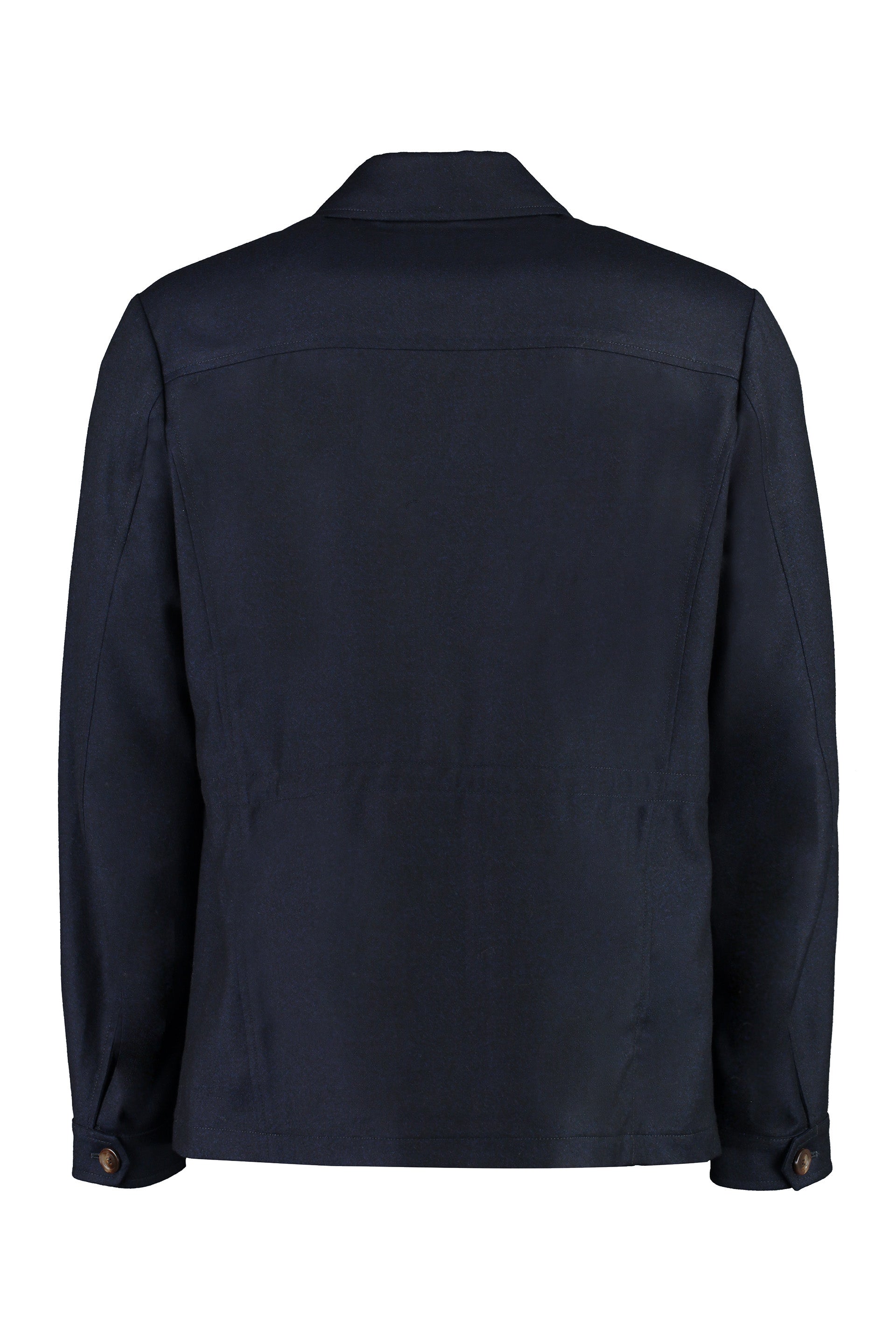 CANALI Wool Blazer with Adjustable Drawstring Waist