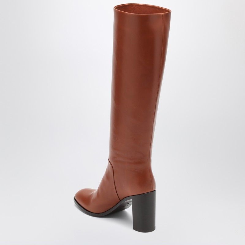 SARTORE High Shaft Almond Toe Leather Boot