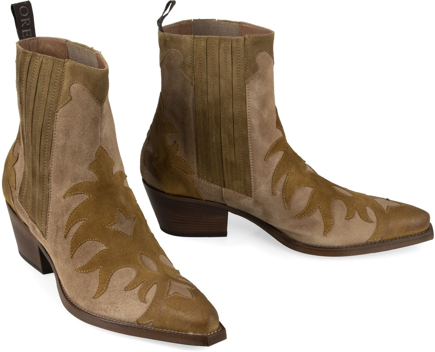 SARTORE Suede Western Ankle Boots