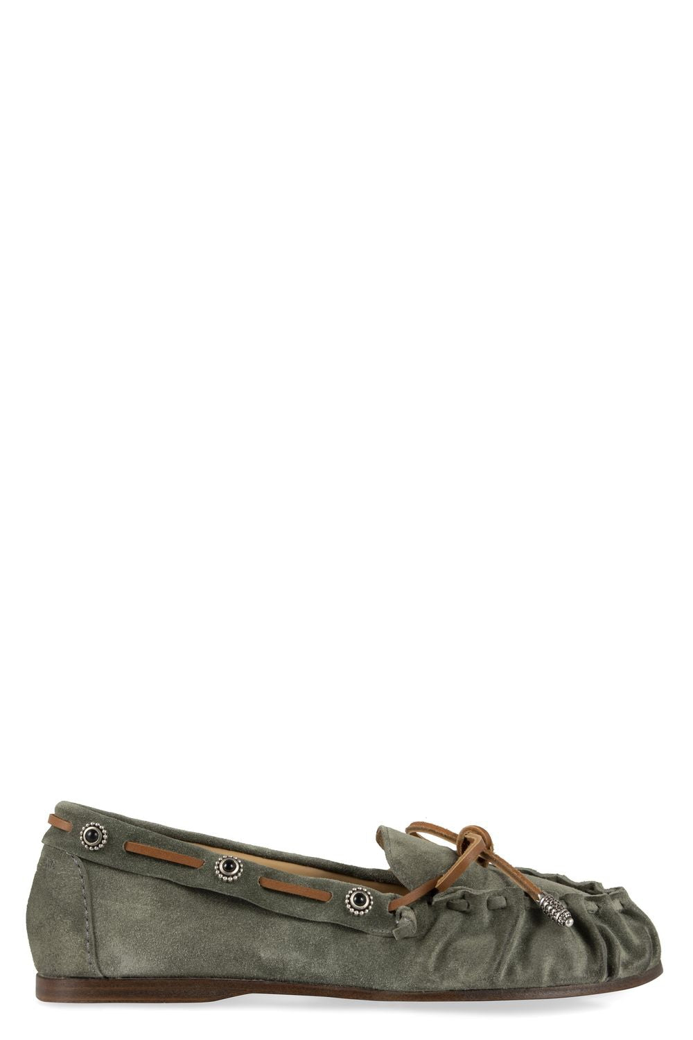 SARTORE Elegant Suede Loafers with Decorative Fringes