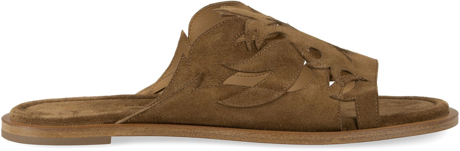SARTORE Women's Chic Suede Flat Sandals