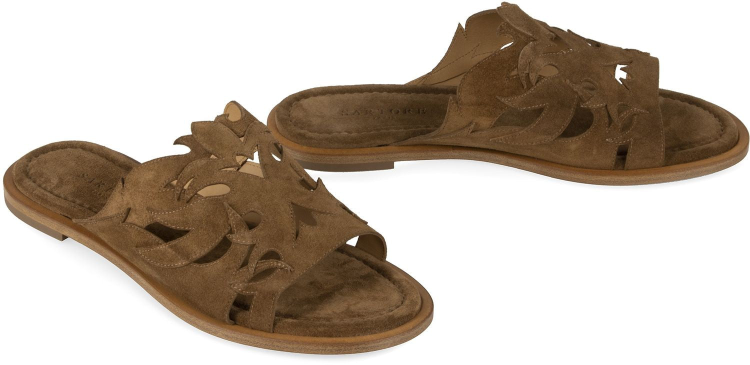 SARTORE Women's Chic Suede Flat Sandals
