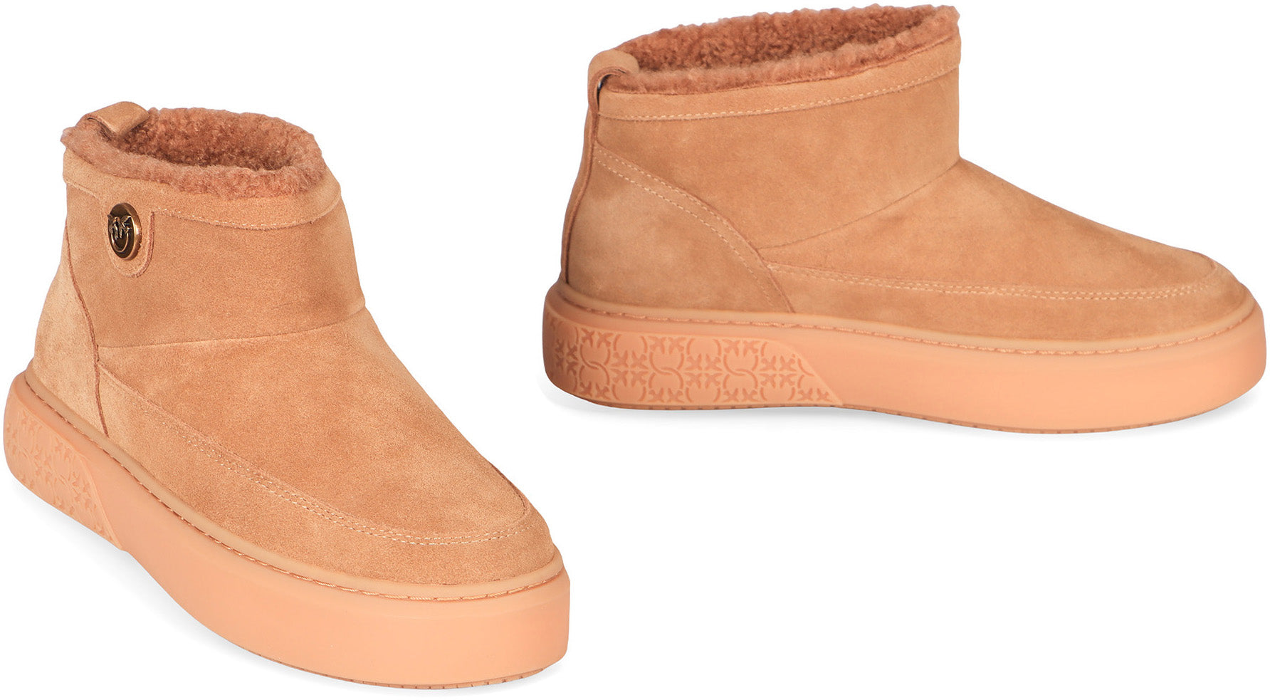 PINKO Suede Ankle Boots for Women with Vegan Fur Lining