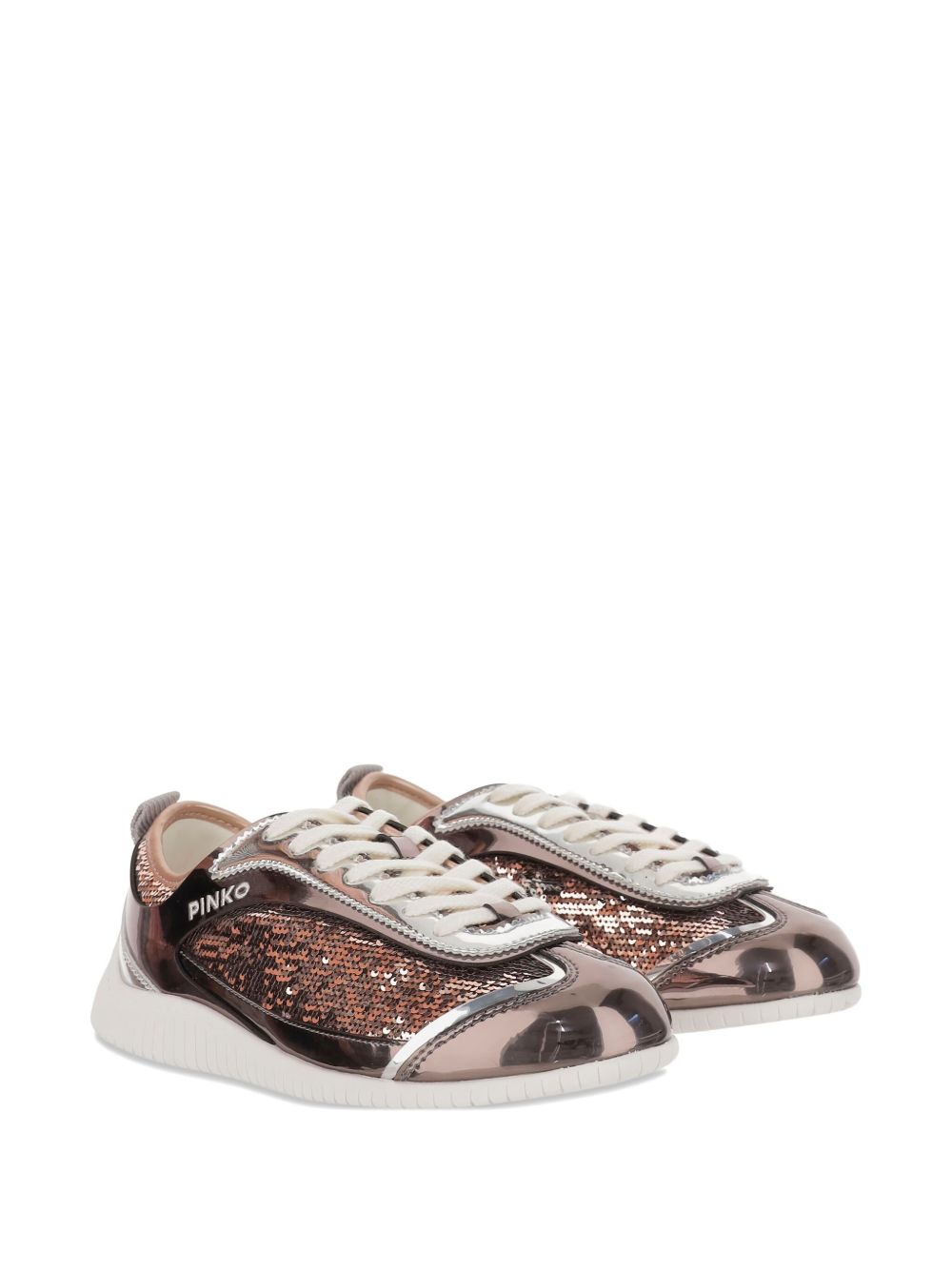 PINKO Sequin Leather Sneaker