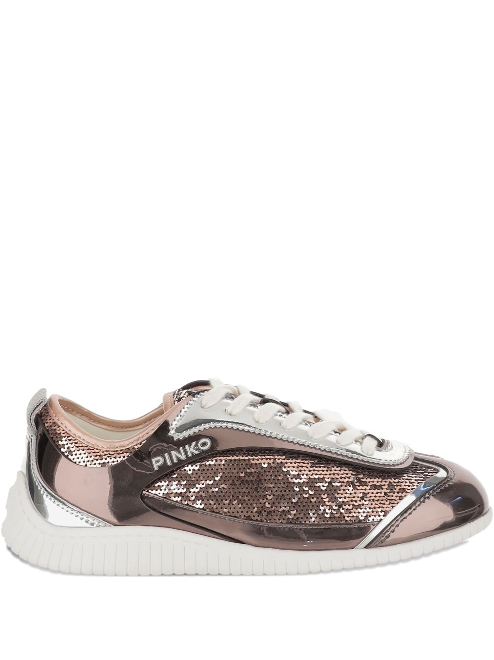 PINKO Sequin Leather Sneaker