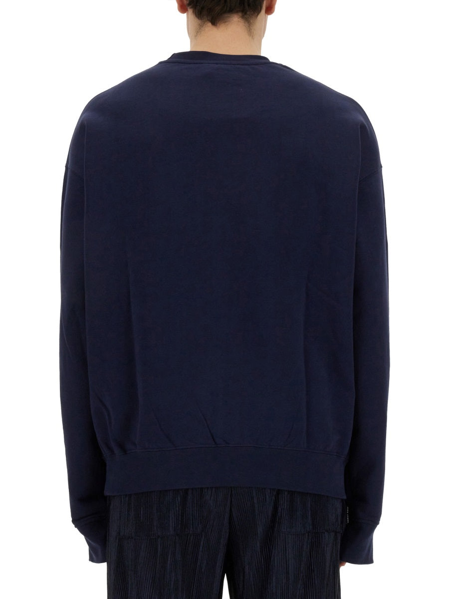 Oversized Family First Sweatshirt with Heart Embroidery - Size L