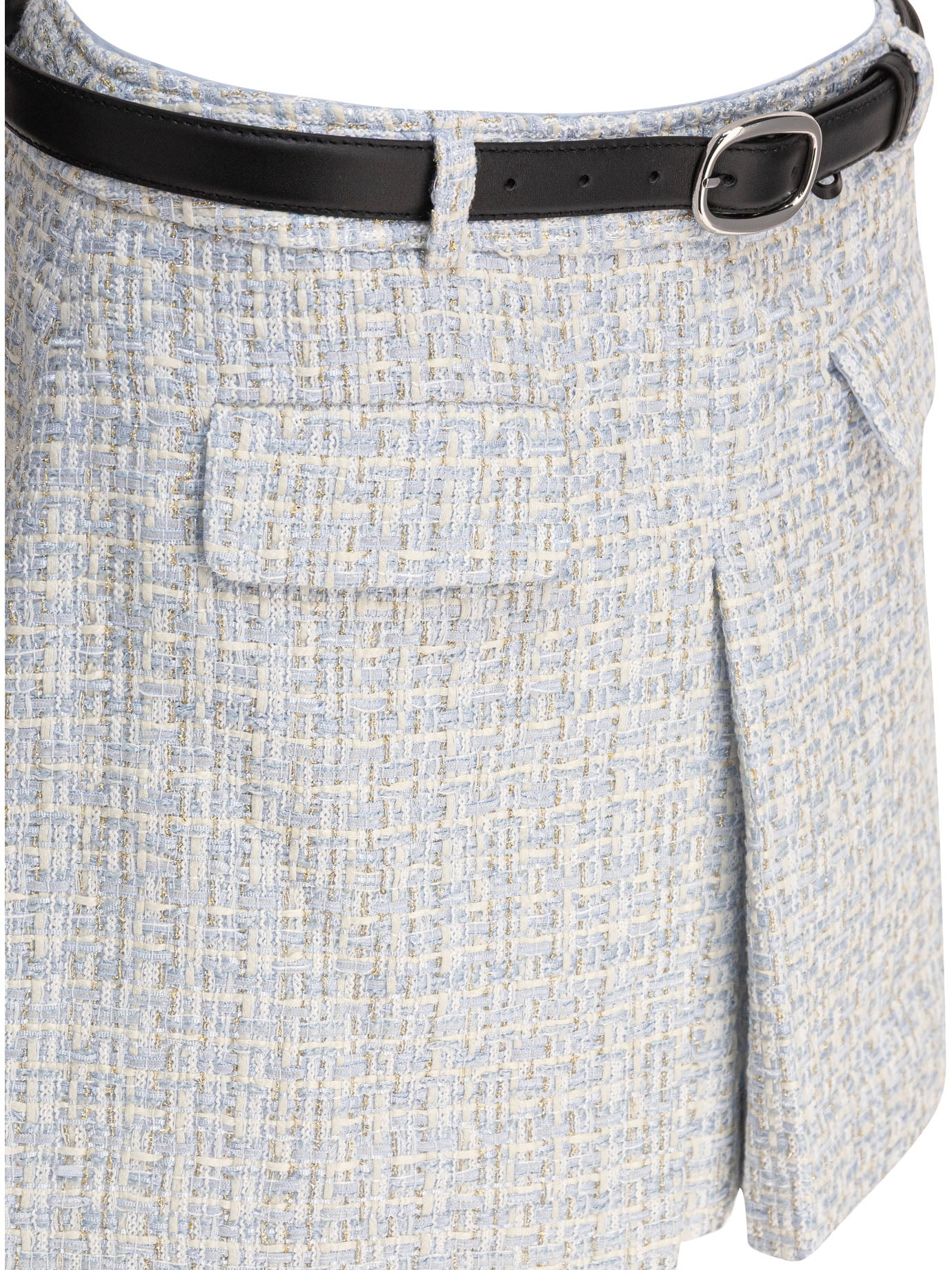SELF-PORTRAIT Metallised Fibre Mini Skirt