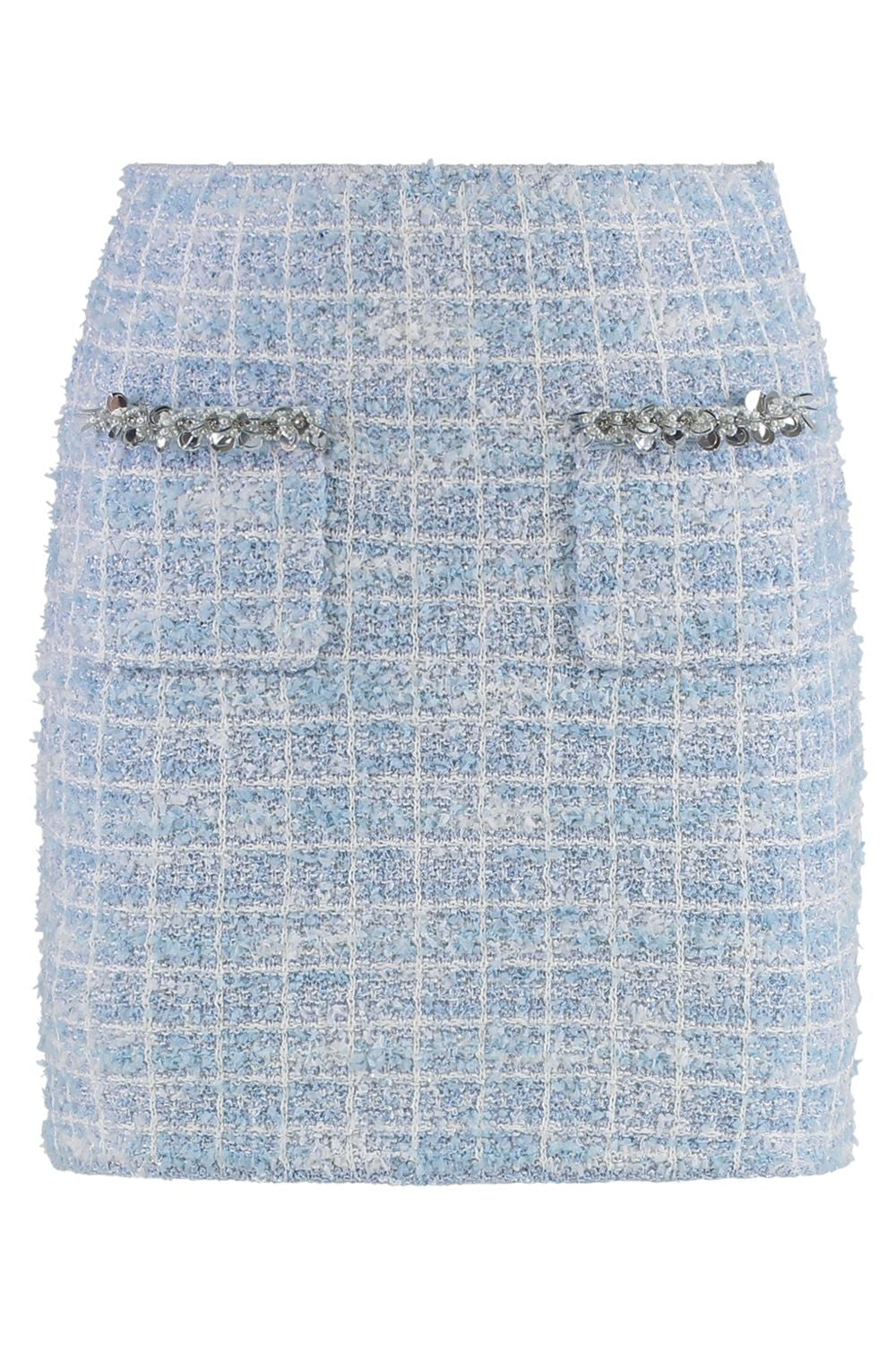 SELF-PORTRAIT Embellished Knit Mini Skirt with Pockets