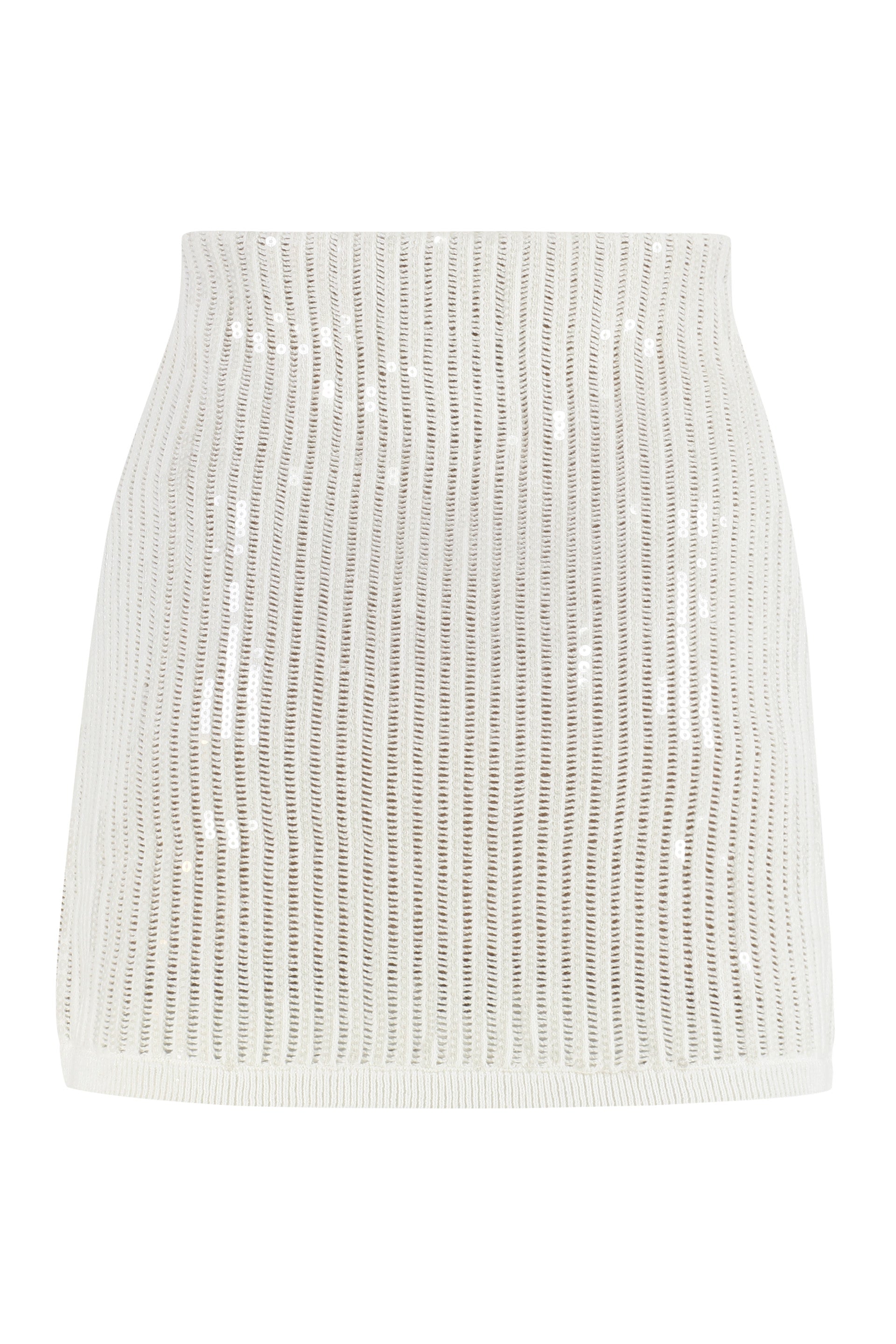 SELF-PORTRAIT Sequin Embellished Knit Mini Skirt