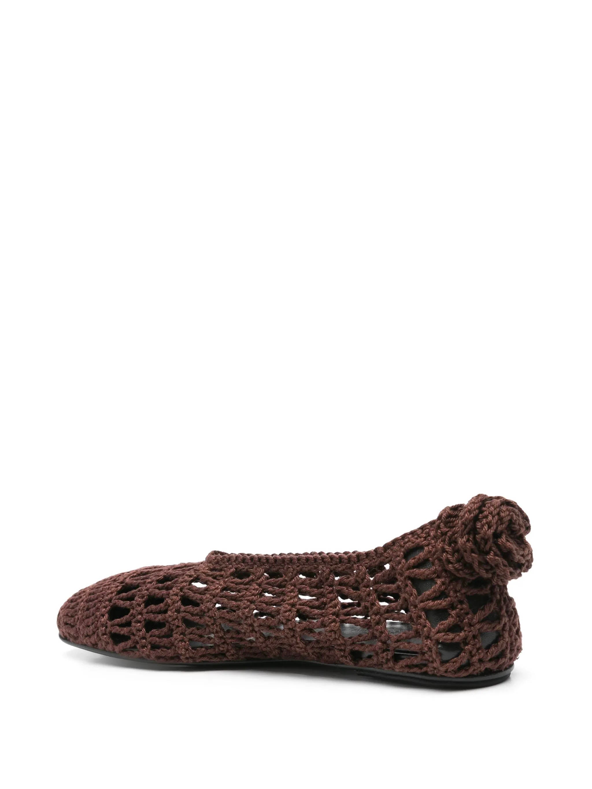 MAGDA BUTRYM Crochet Ballet Flats - Square Toe
