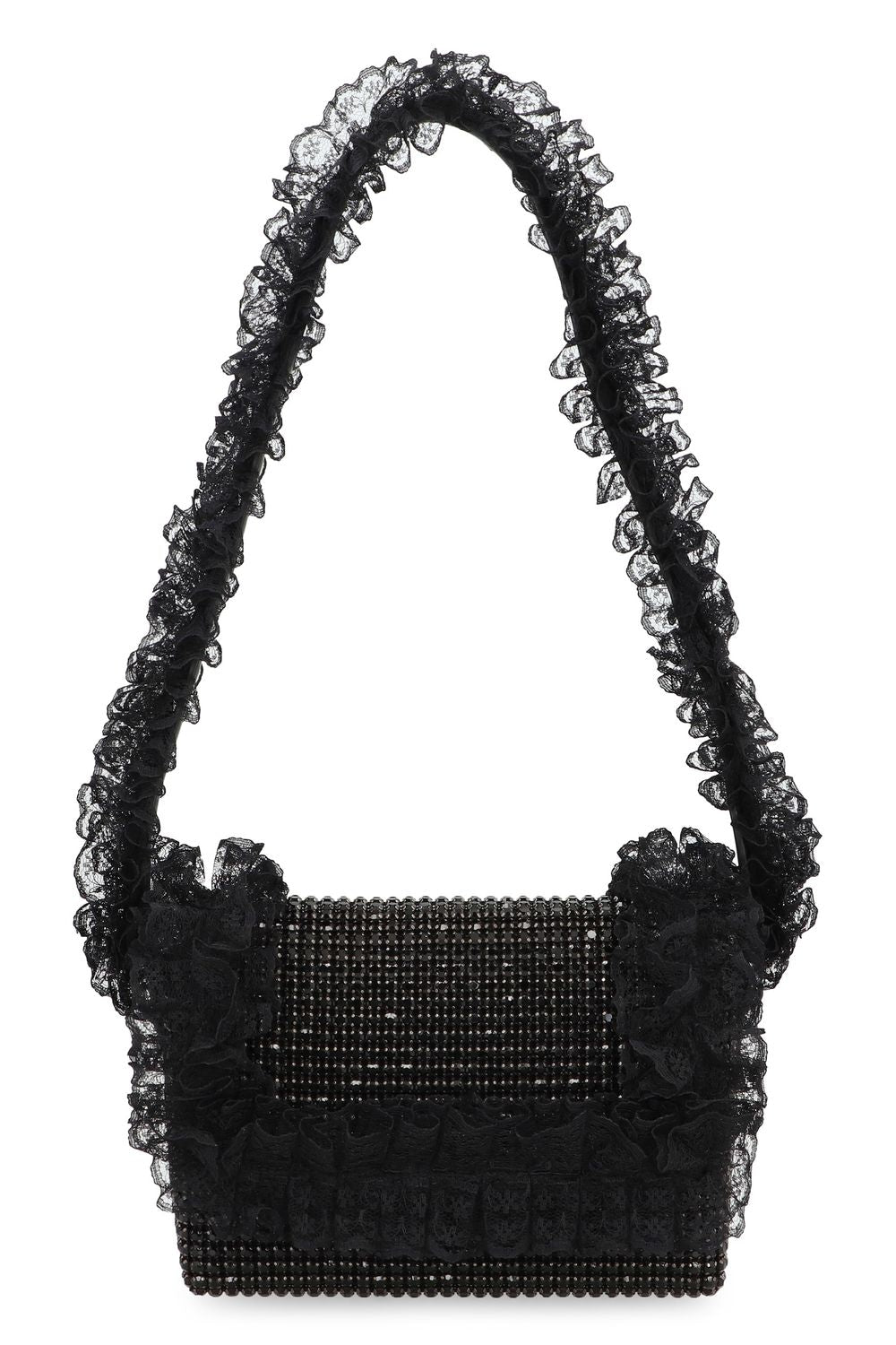 SELF-PORTRAIT Mini Shoulder Handbag with Rhinestones