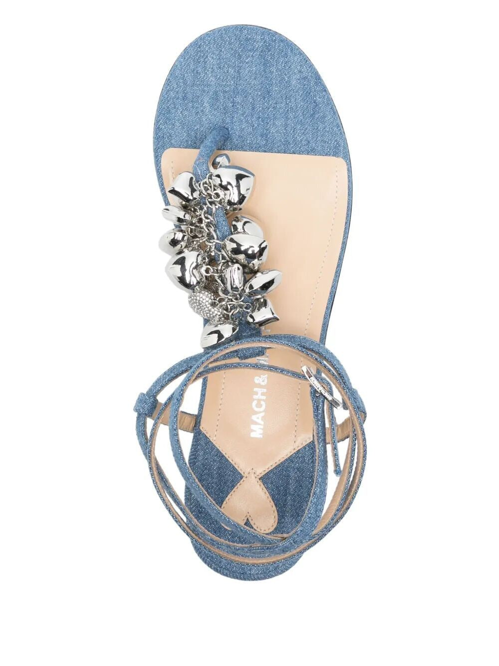 MACH & MACH Puffy Heart Denim Thong Sandals 5MM