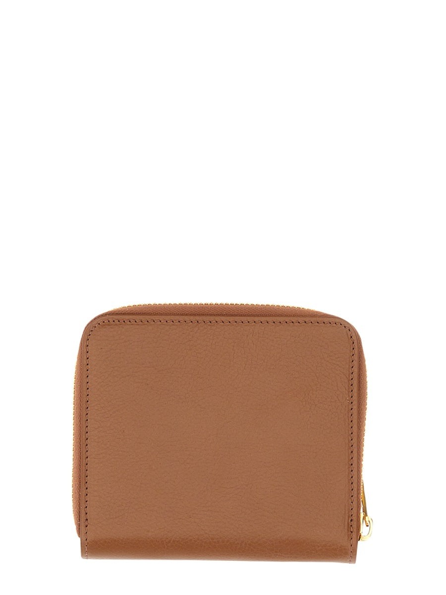 IL BISONTE Classic Leather Wallet with Snap Button Closure