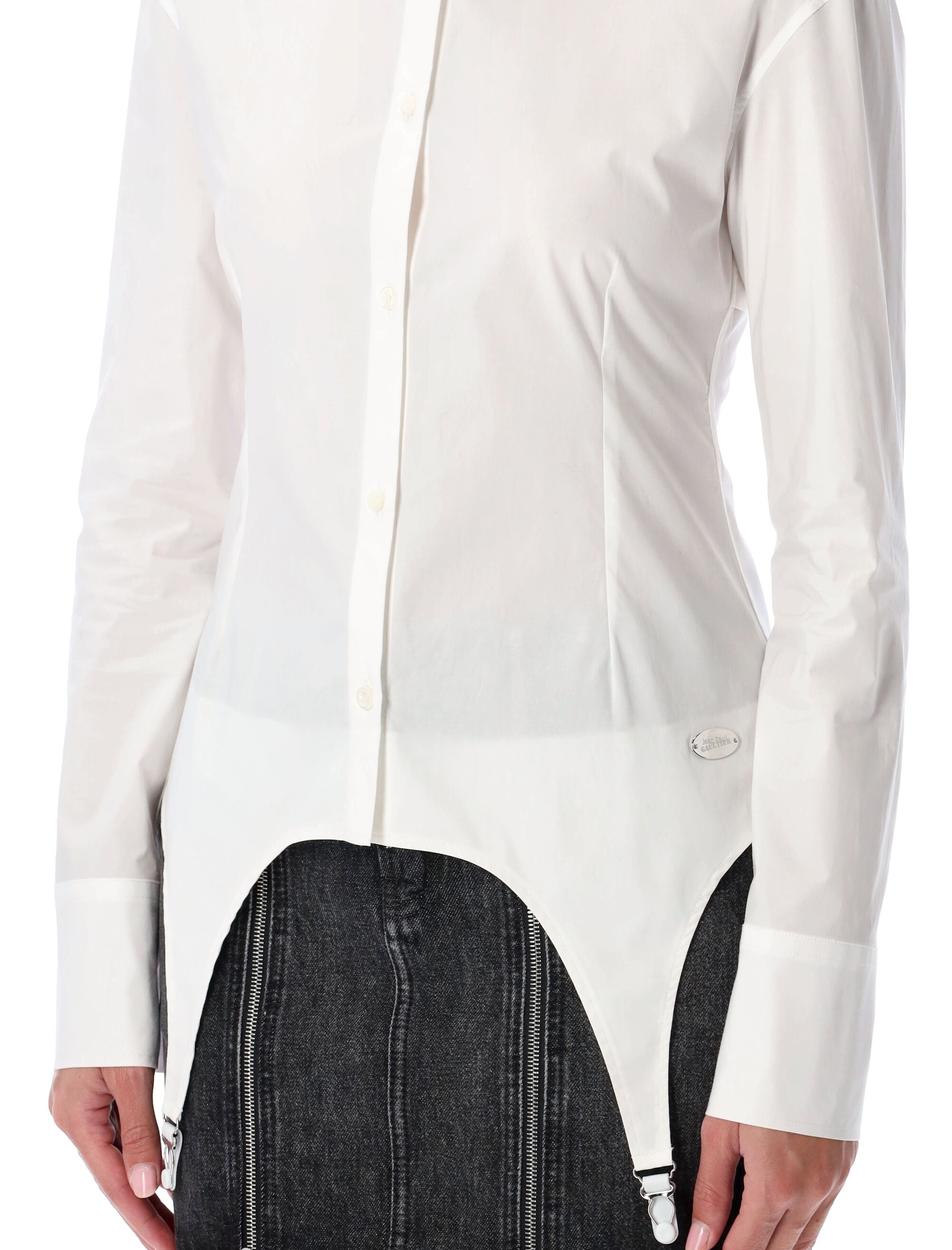JEAN PAUL GAULTIER Fitted Cotton Garter Shirt - Size 36