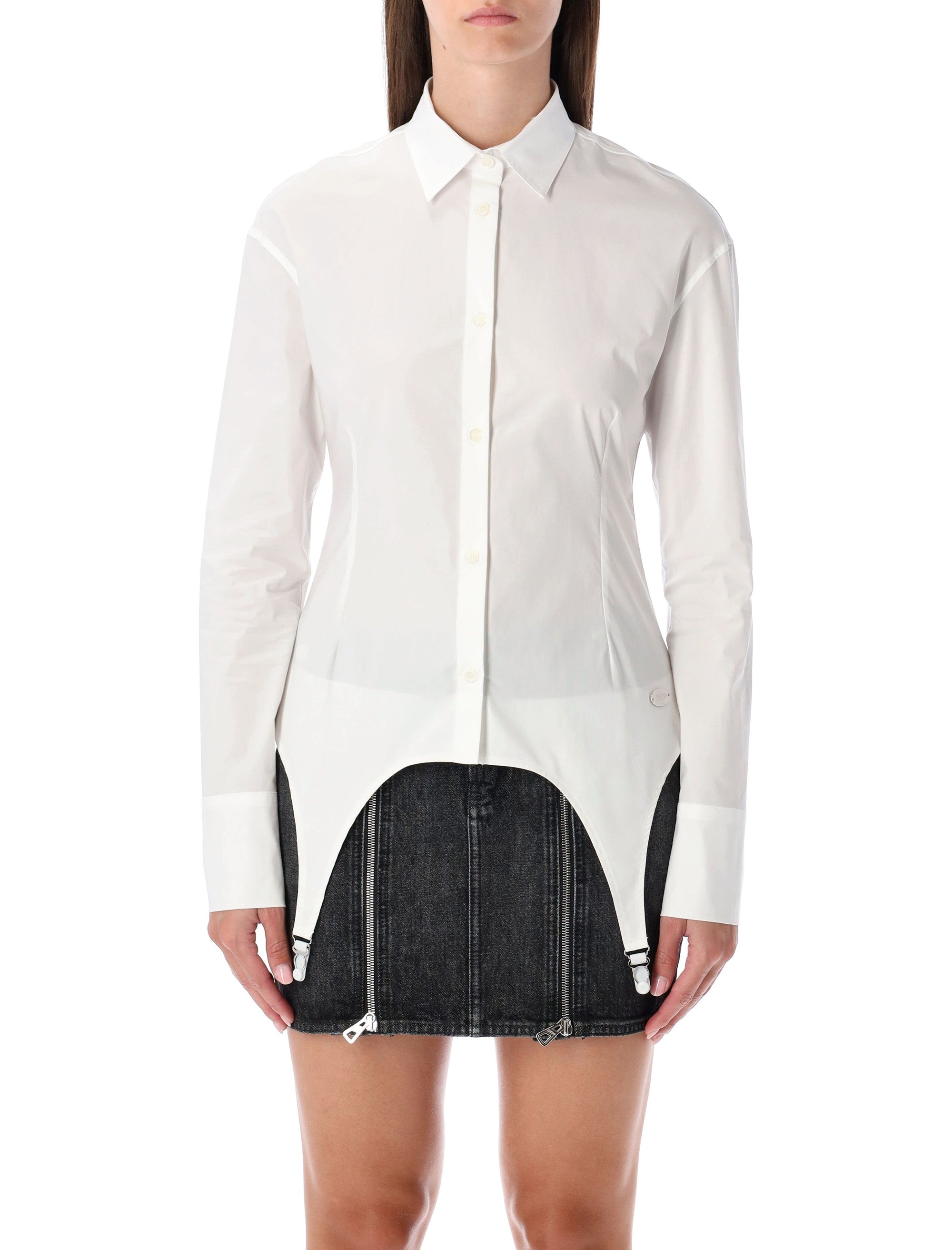 JEAN PAUL GAULTIER Fitted Cotton Garter Shirt - Size 36