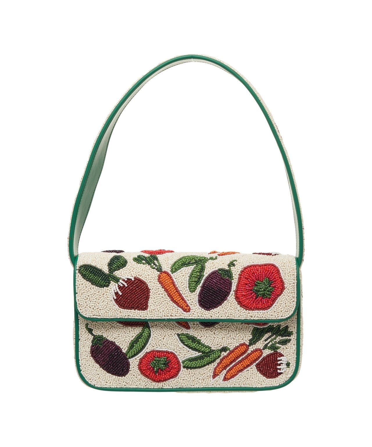 STAUD Mini Shoulder Bag with Playful Bead Embroidery (26 x 15 x 5 cm)