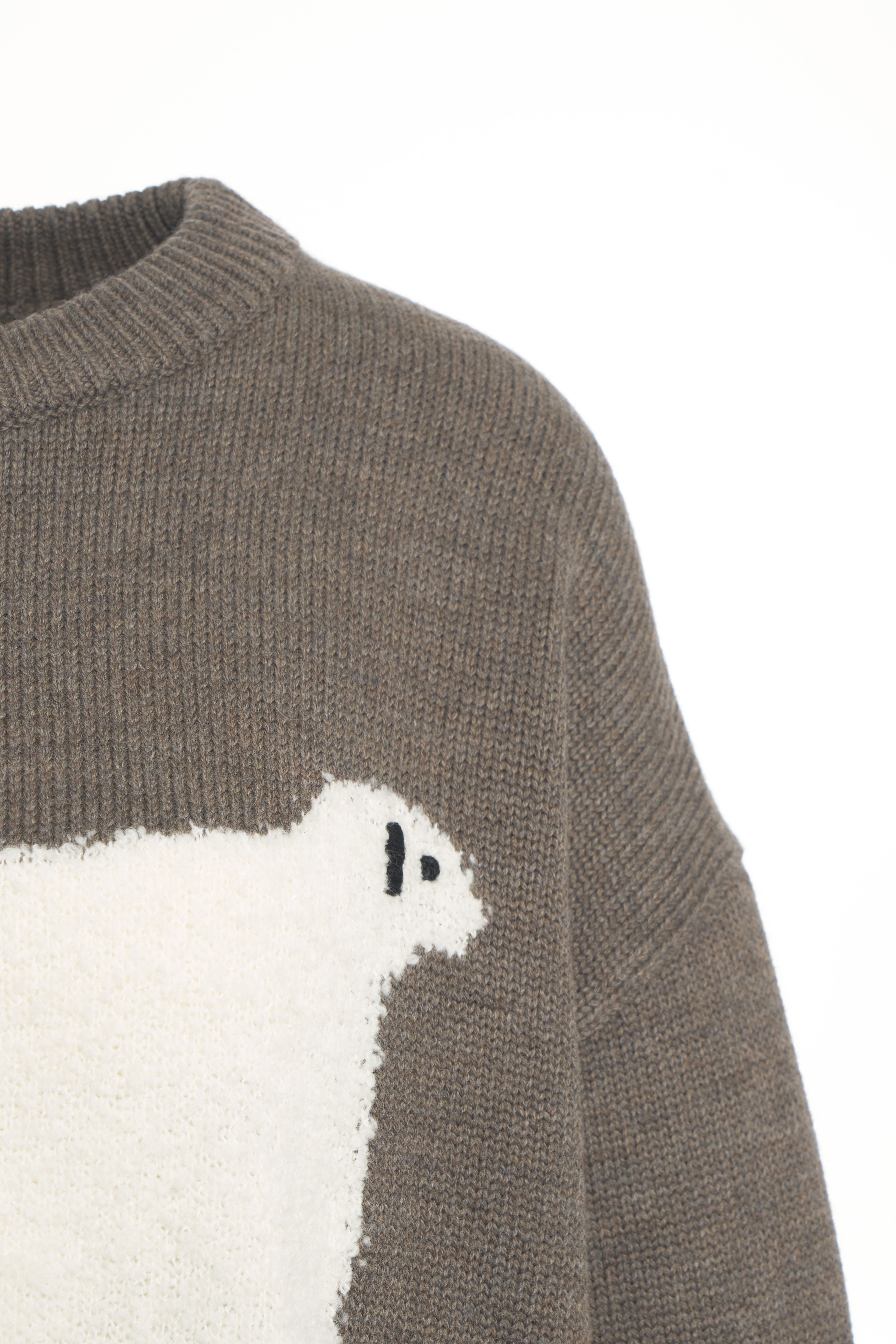 STAUD Charming Bouclé Sheep Motif Pullover