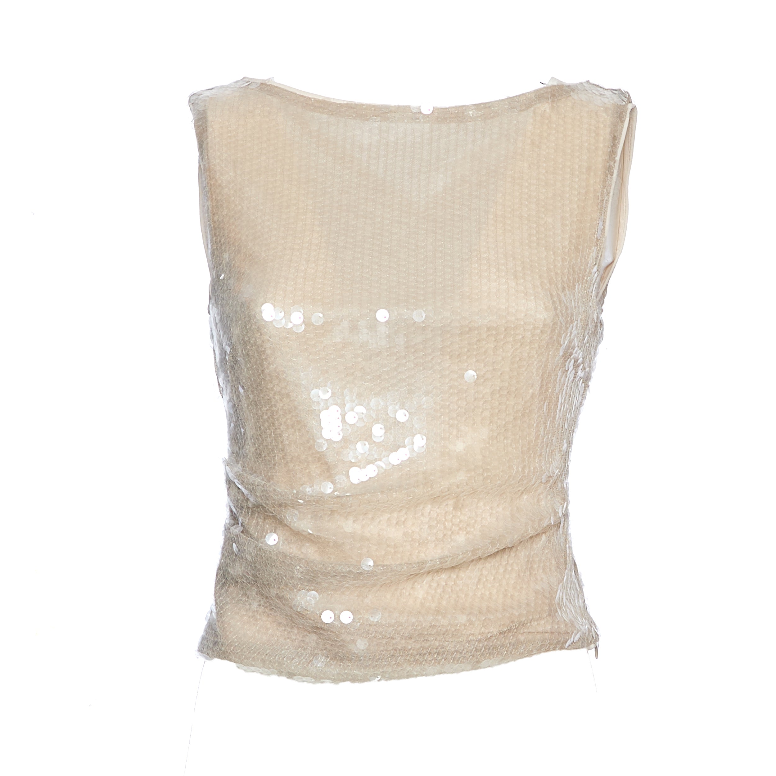 STAUD Elegant Sleeveless Top with Boat Neck Design