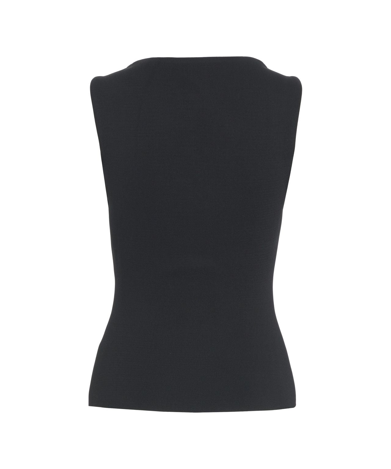 STAUD Slim Fit Knit Top with Square Neckline
