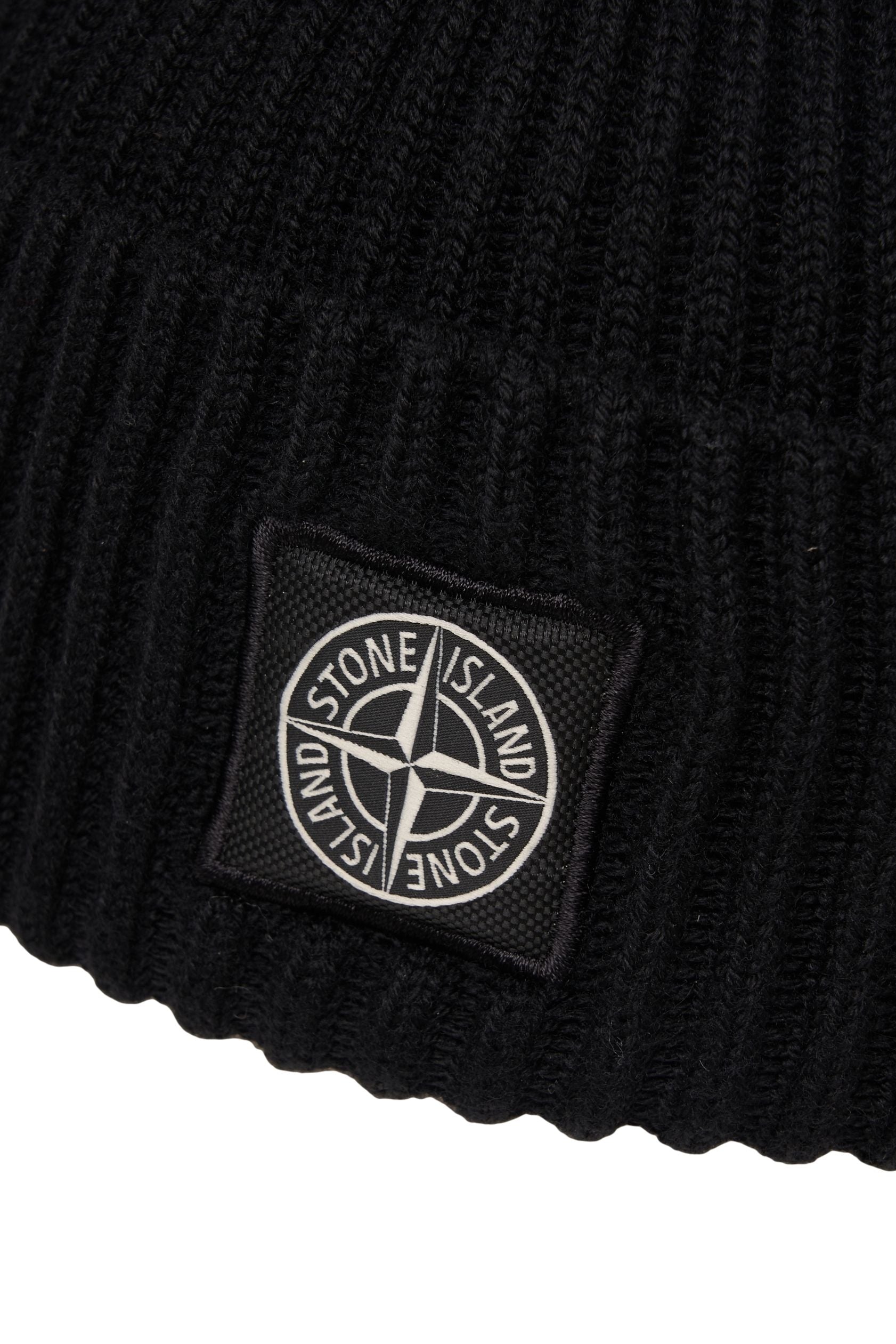STONE ISLAND Classic Ribbed Beanie with Logo Detail