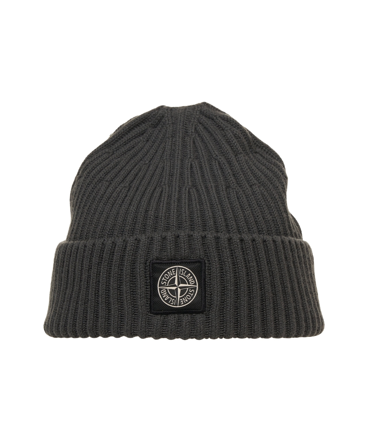STONE ISLAND Classic Ribbed Beanie with Logo Patch