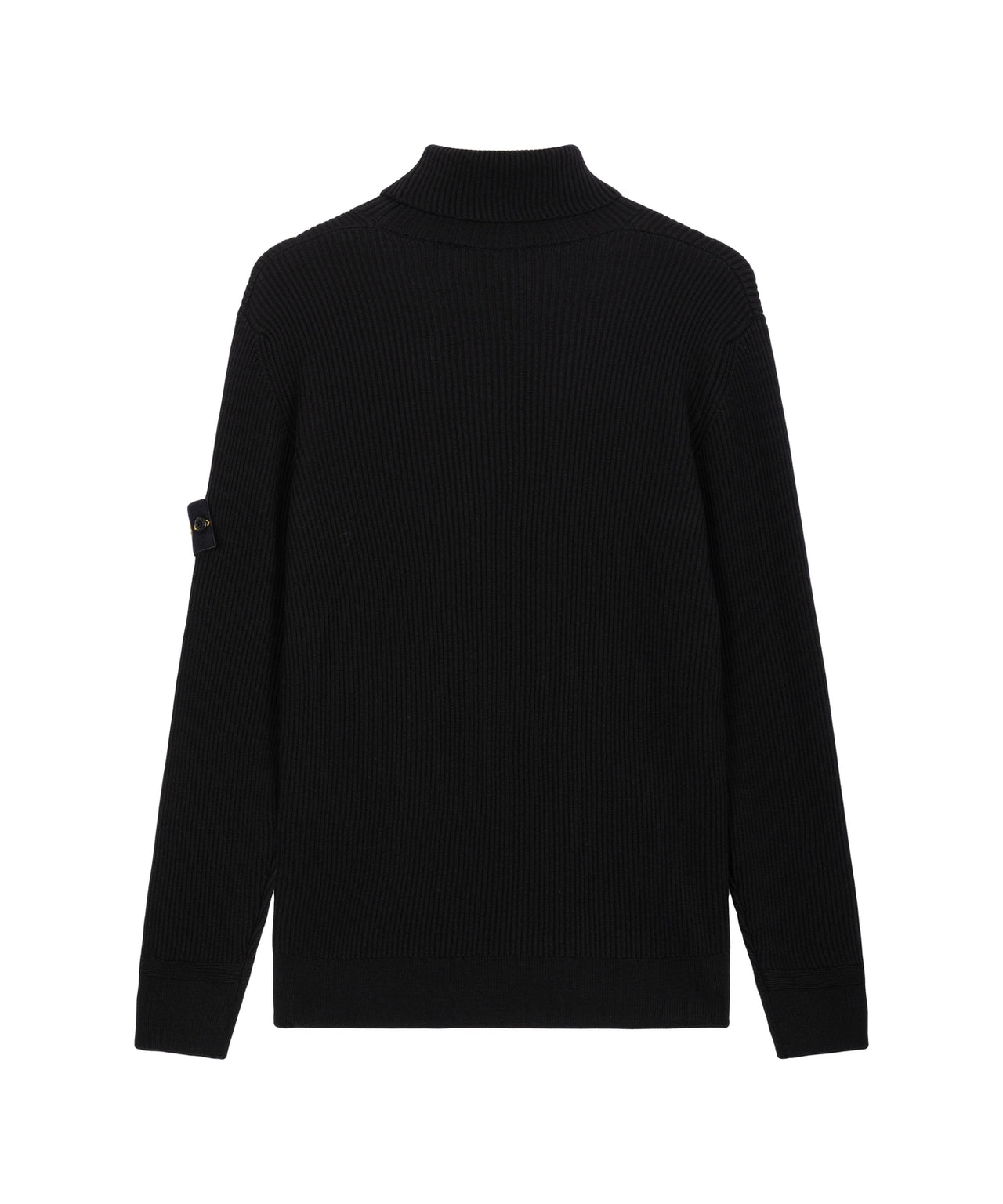 STONE ISLAND Ribbed Turtleneck Sweater with Logo Patch for Men