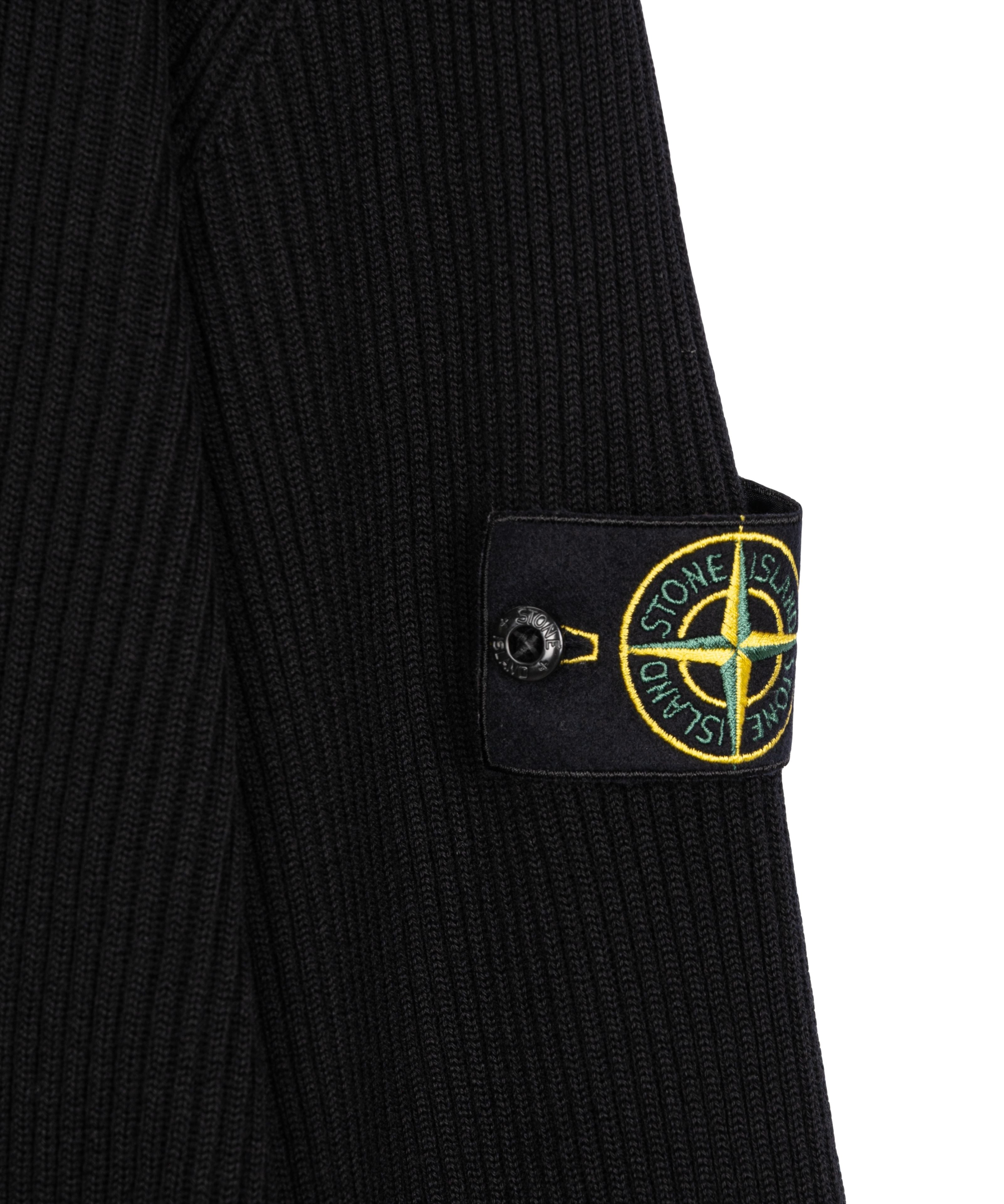 STONE ISLAND Ribbed Turtleneck Sweater with Logo Patch for Men
