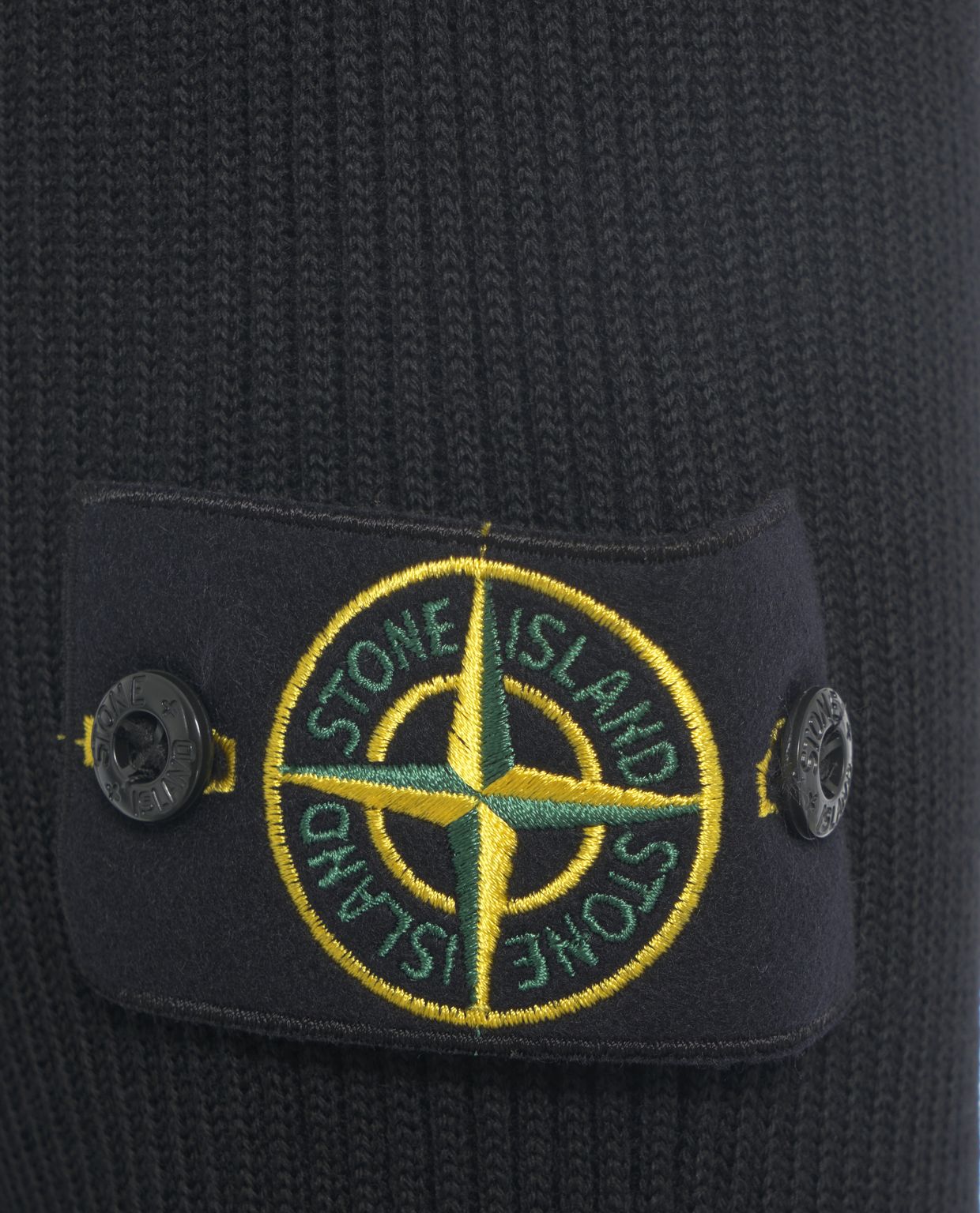 STONE ISLAND Ribbed Turtleneck Sweater with Logo Patch for Men