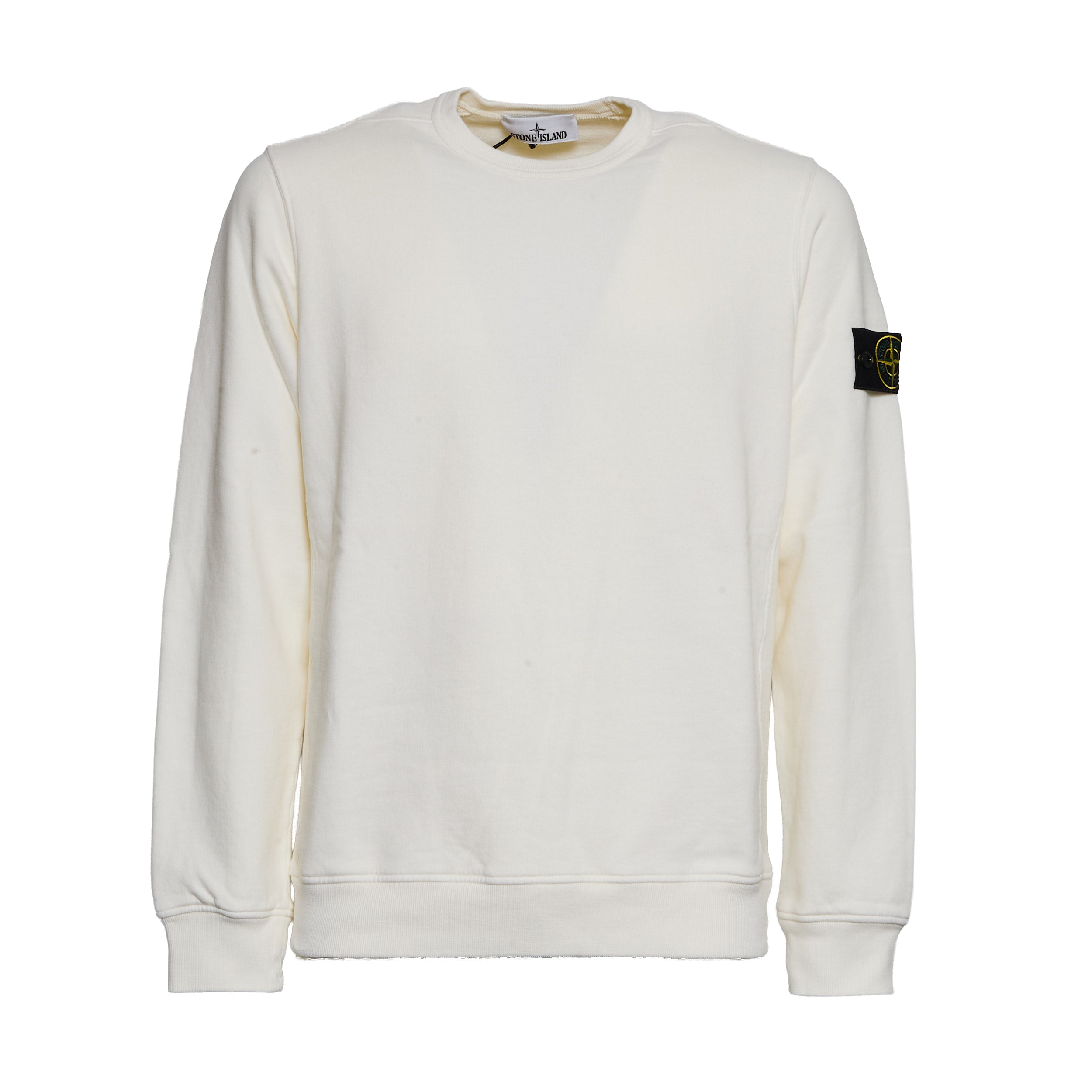 STONE ISLAND Brushed Organic Cotton Fleece Crew Neck Sweatshirt