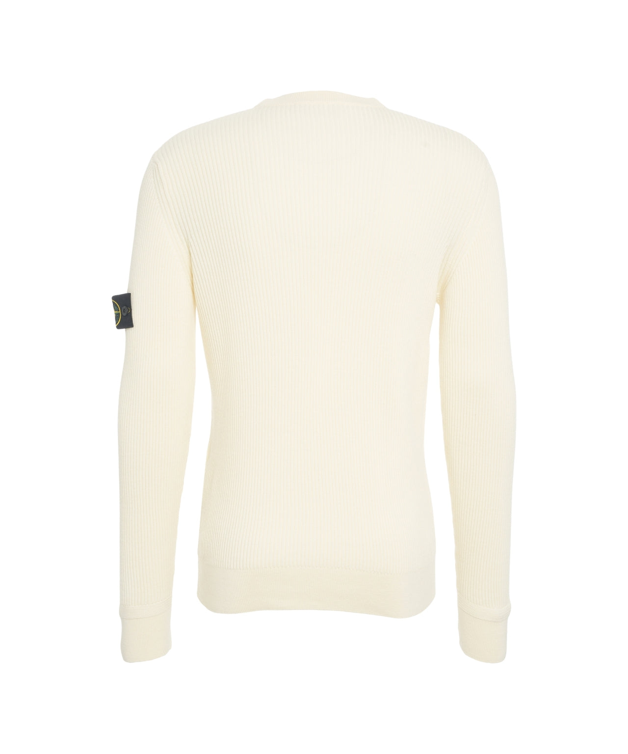 STONE ISLAND Ribbed Pullover with Logo Patch for Men