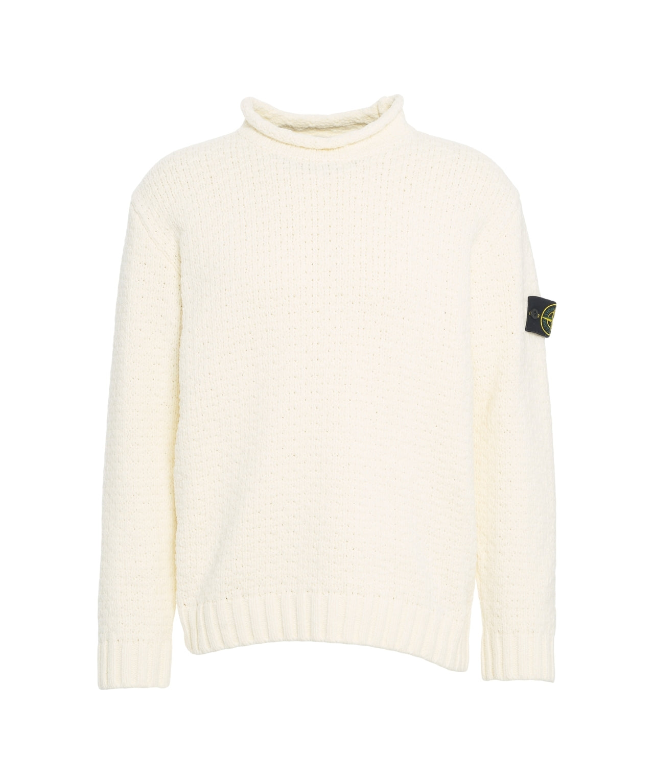 STONE ISLAND Men's High-Neck Pullover with Iconic Logo