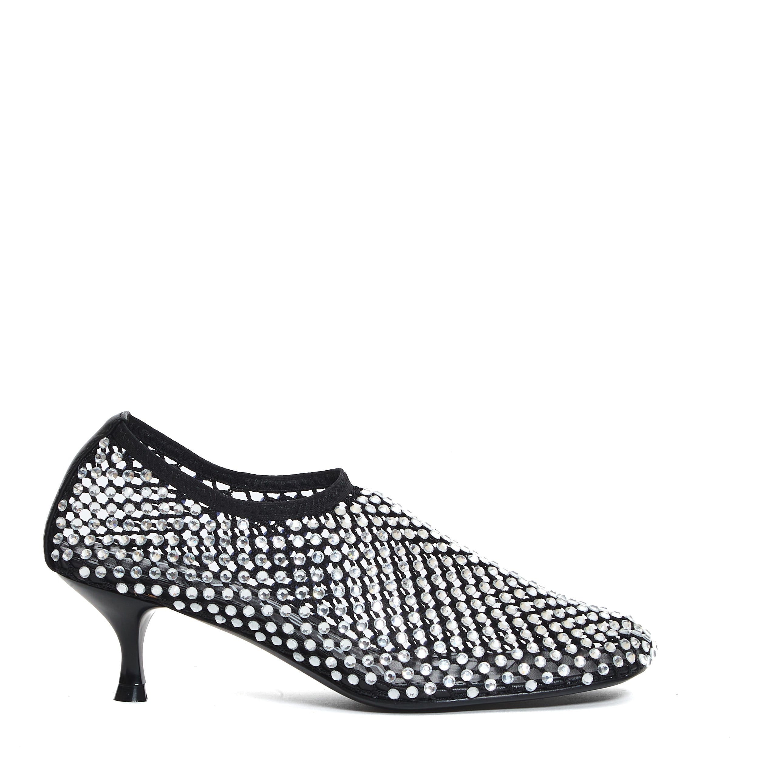 STRATEGIA Elegant Mesh Pumps with Rhinestone Accents - 50 mm Heel