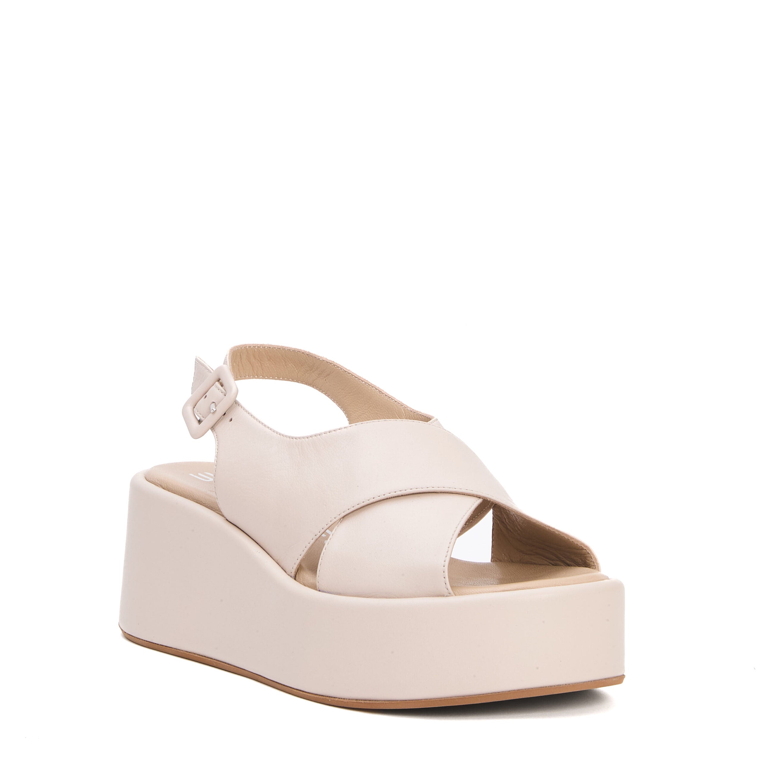 STRATEGIA Wedge Cross-strap Mini Heels