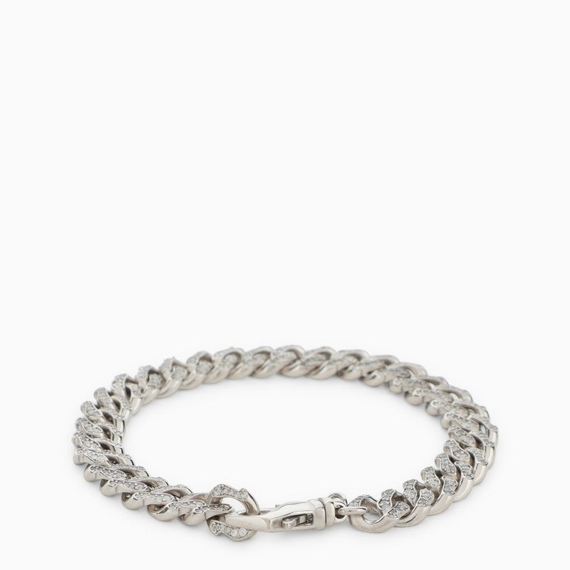 EMANUELE BICOCCHI Sterling Silver 925 Mini Chain Bracelet with Small Crystals