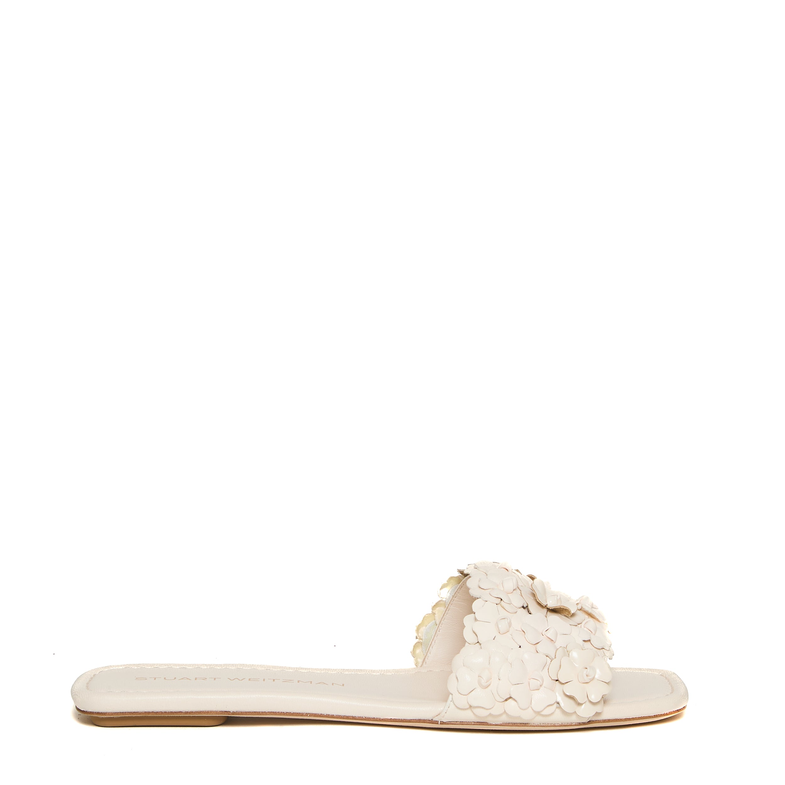 STUART WEITZMAN Elegant Slide Sandal with Floral Accents